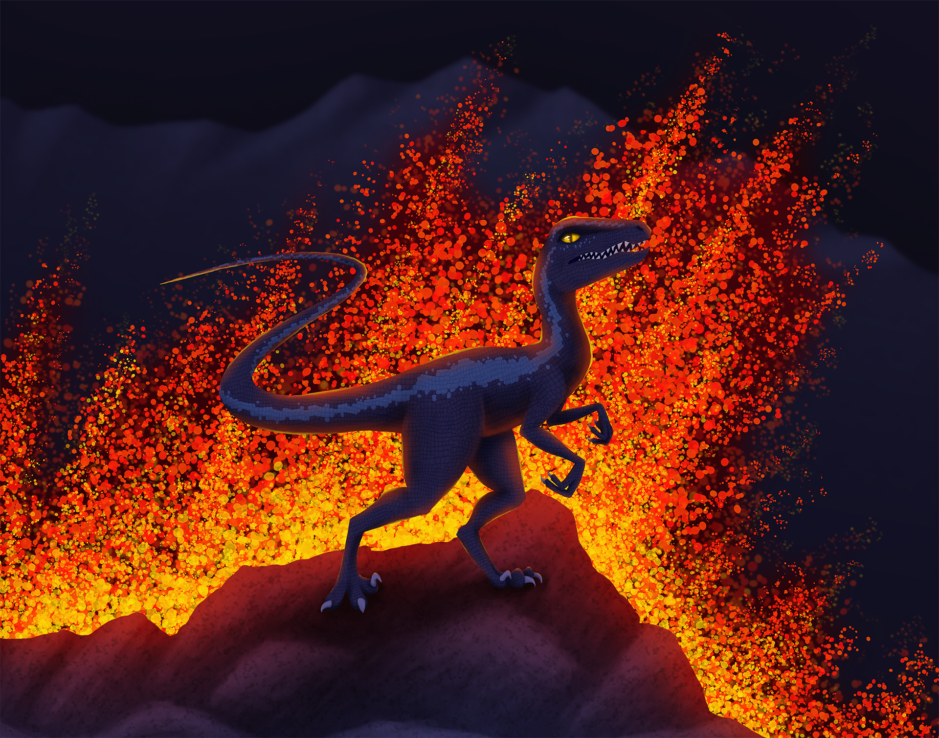 Rachel Soucie, "Monster Dinosaur", Digital Art, Digital Painting in Photoshop: Monsters Class