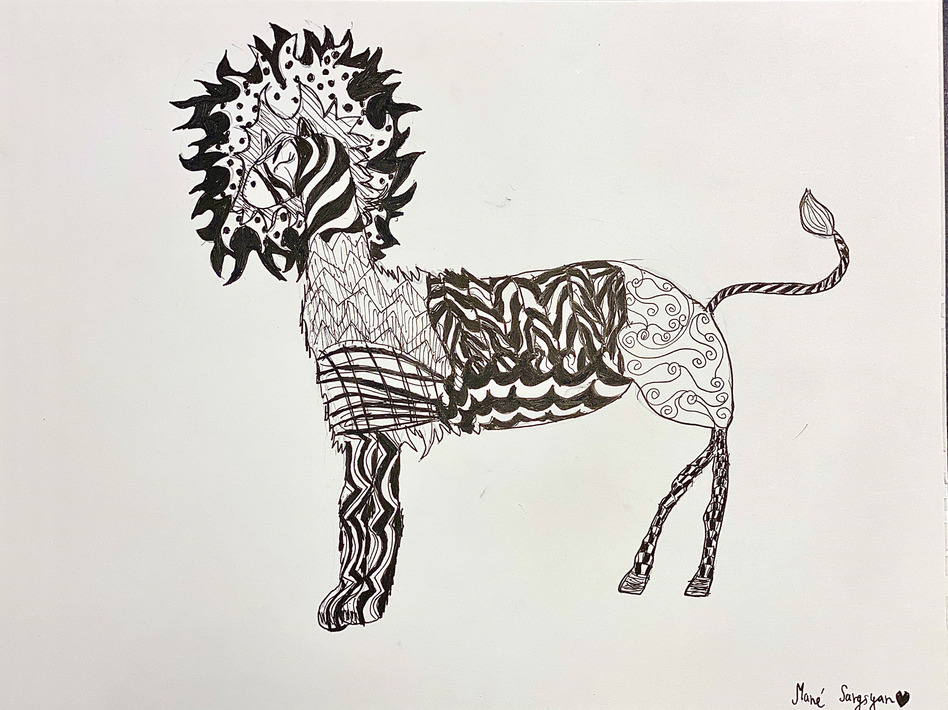 Mane Sargsyan, "Zébrion", Drawing, Drawing From Nature
