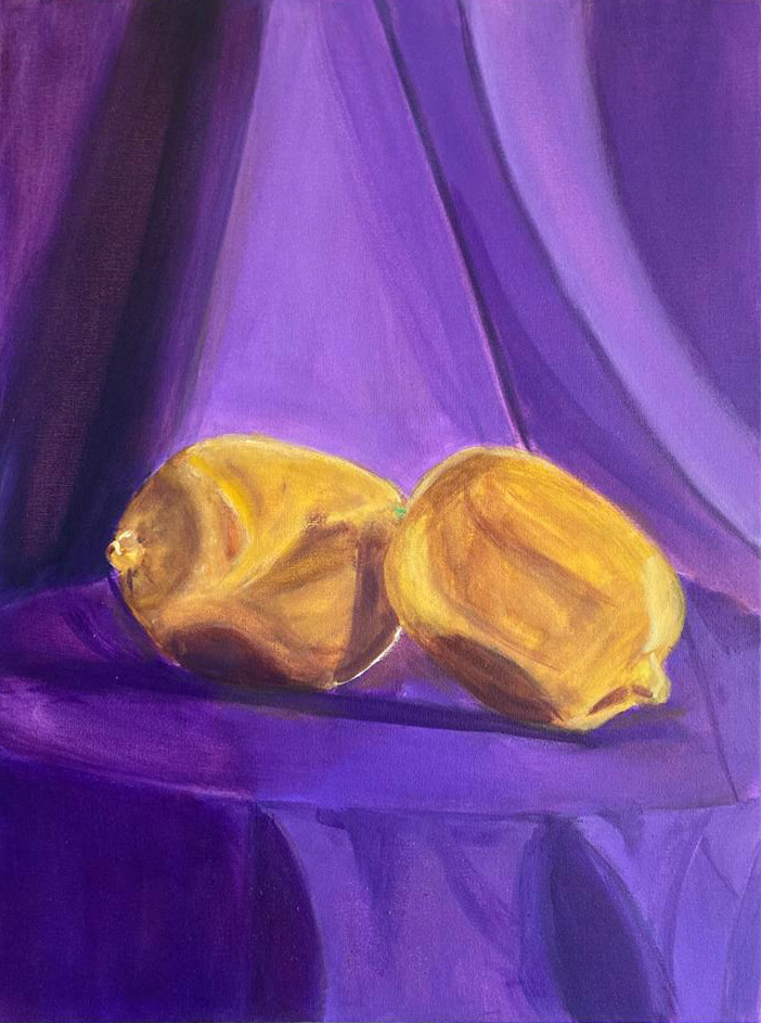 Samantha Meyer "Lemon still Life" Acrylic Paint, Fundamentals of Painting Class