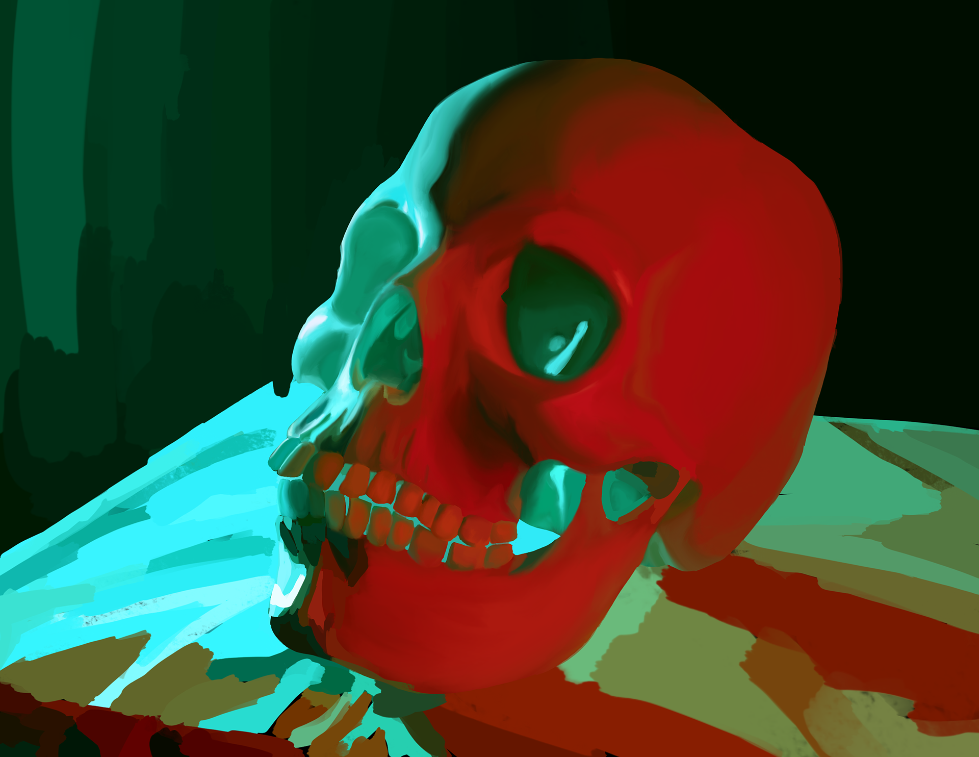 Lucas Harte, "Skull", Procreate, Digital Illustration