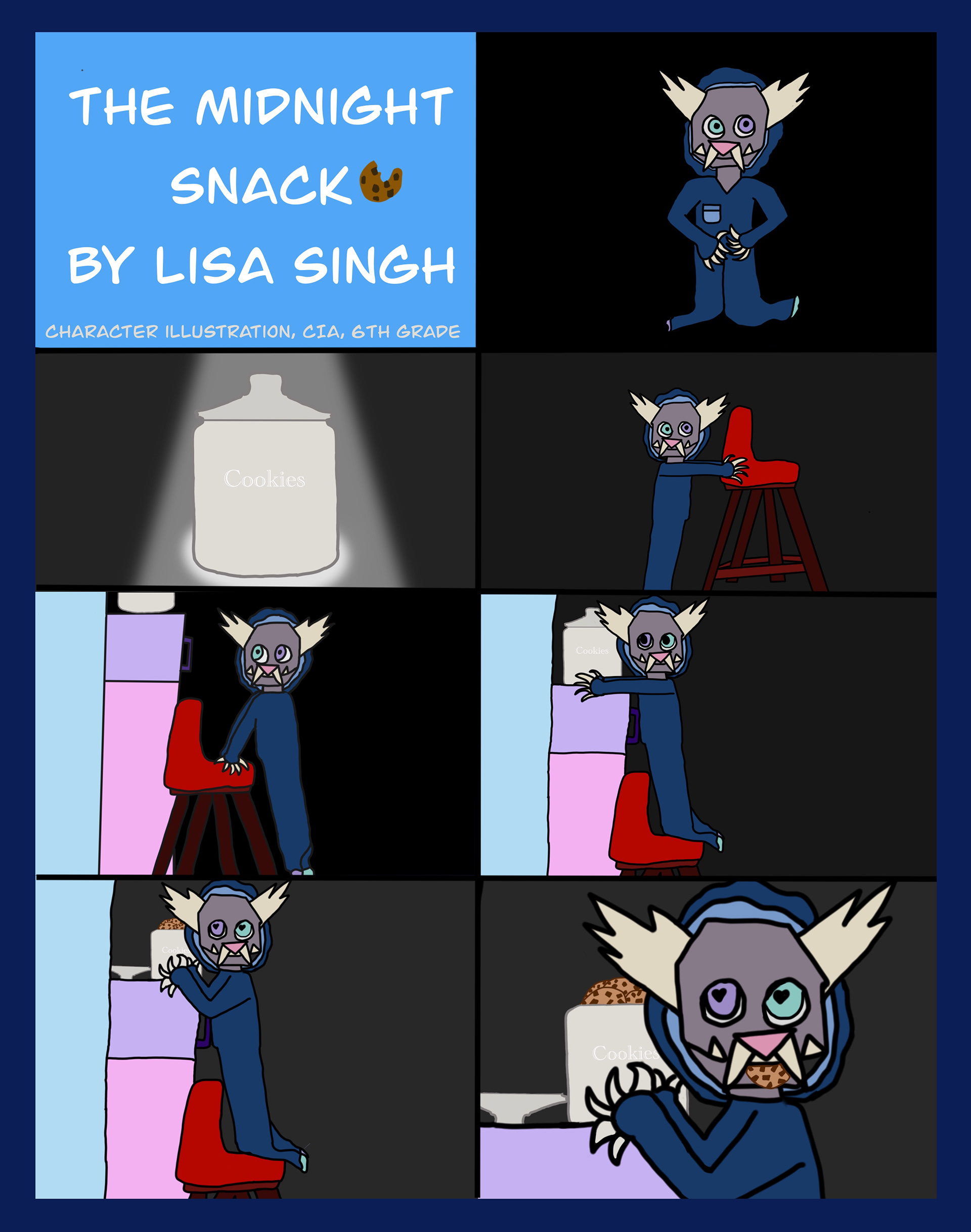 Lisa Singh, "The Midnight Snack", Digital Art, Character Illustration