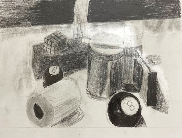 Bryant Madaris "8ball" Drawing, Portfolio Preparation: Observational Drawing Class