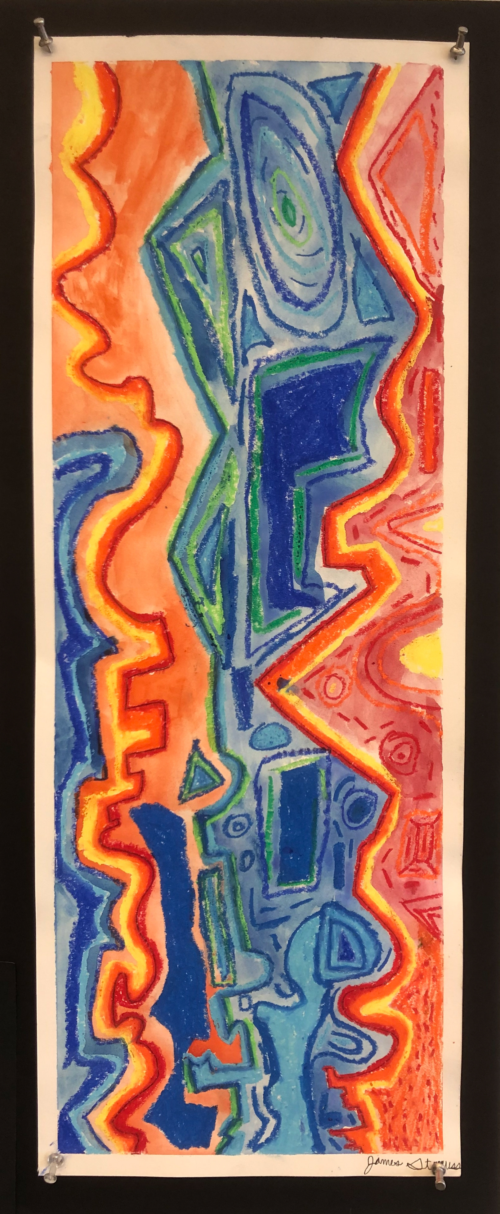 James Strauss, "Jazz Painting", Drawing with chalk pastel and watercolor, Drawing: Beyond the Pencil