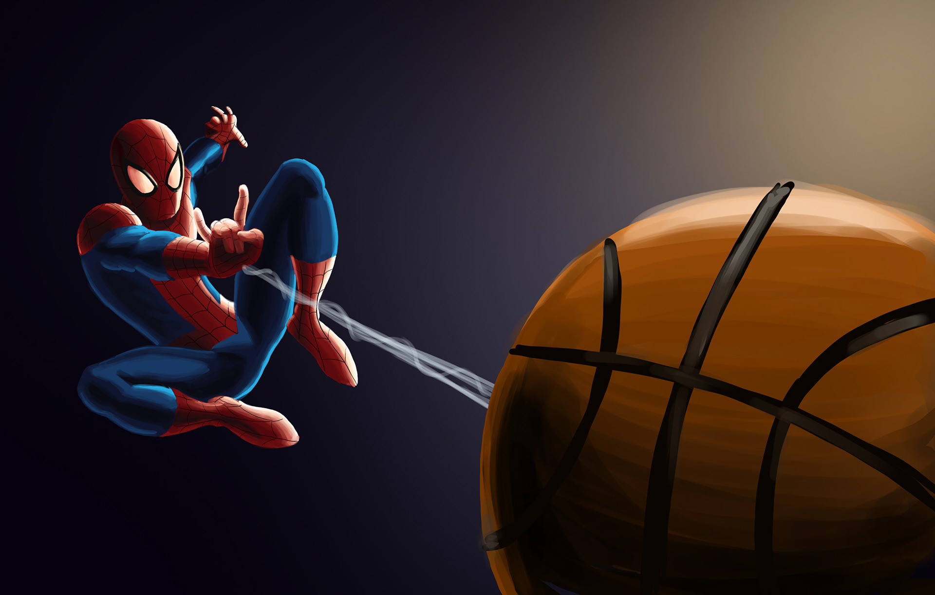 Amelia Miller "Spiderman 'Shooting' a Basketball" Digital Art, Digital Illustration Class