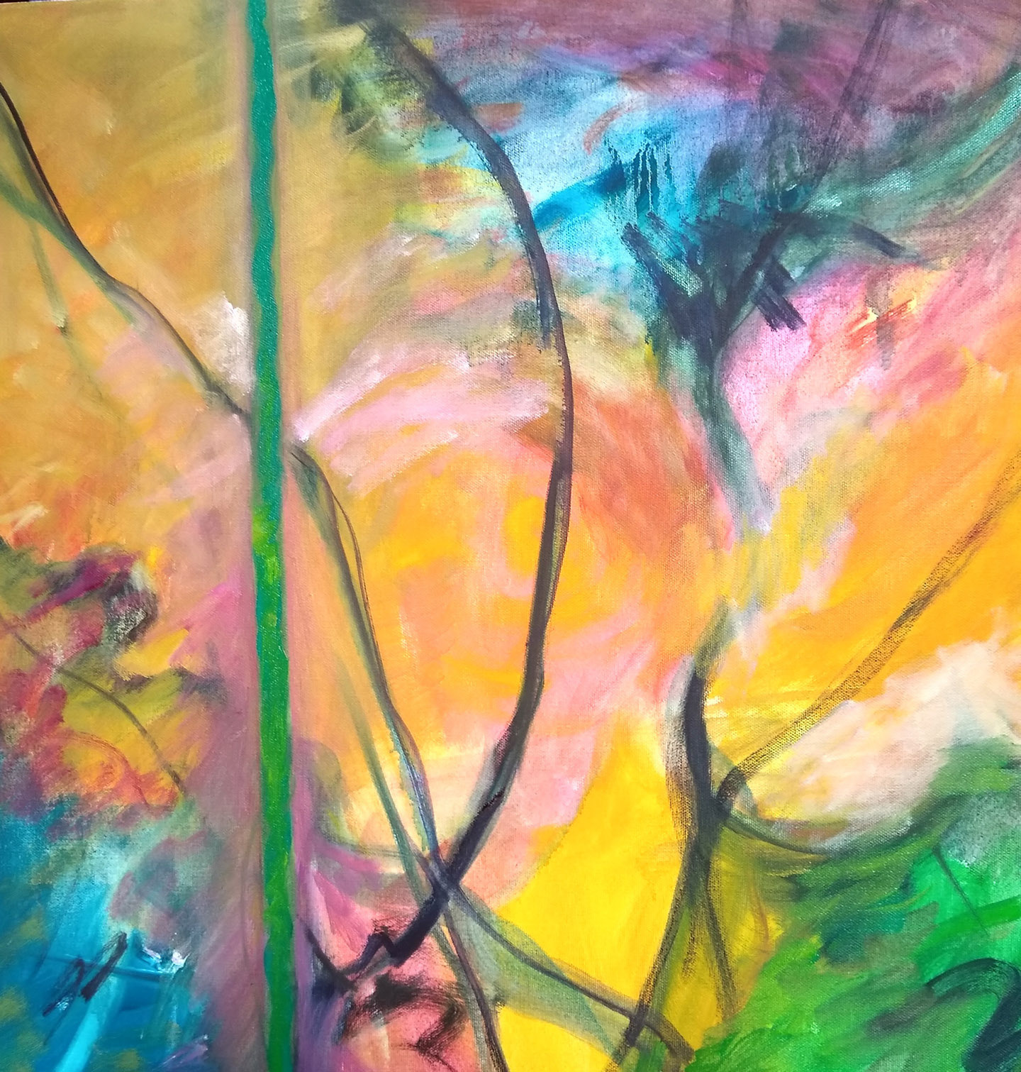 Deborah Steytler, "Study", Oil on canvas 30 x 30", Abstract Painting Class