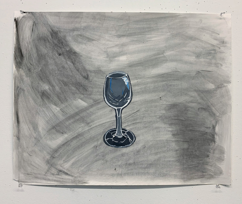 Elena Cox, "Wine Glass", Acrylic on Paper, Beginning Painting
