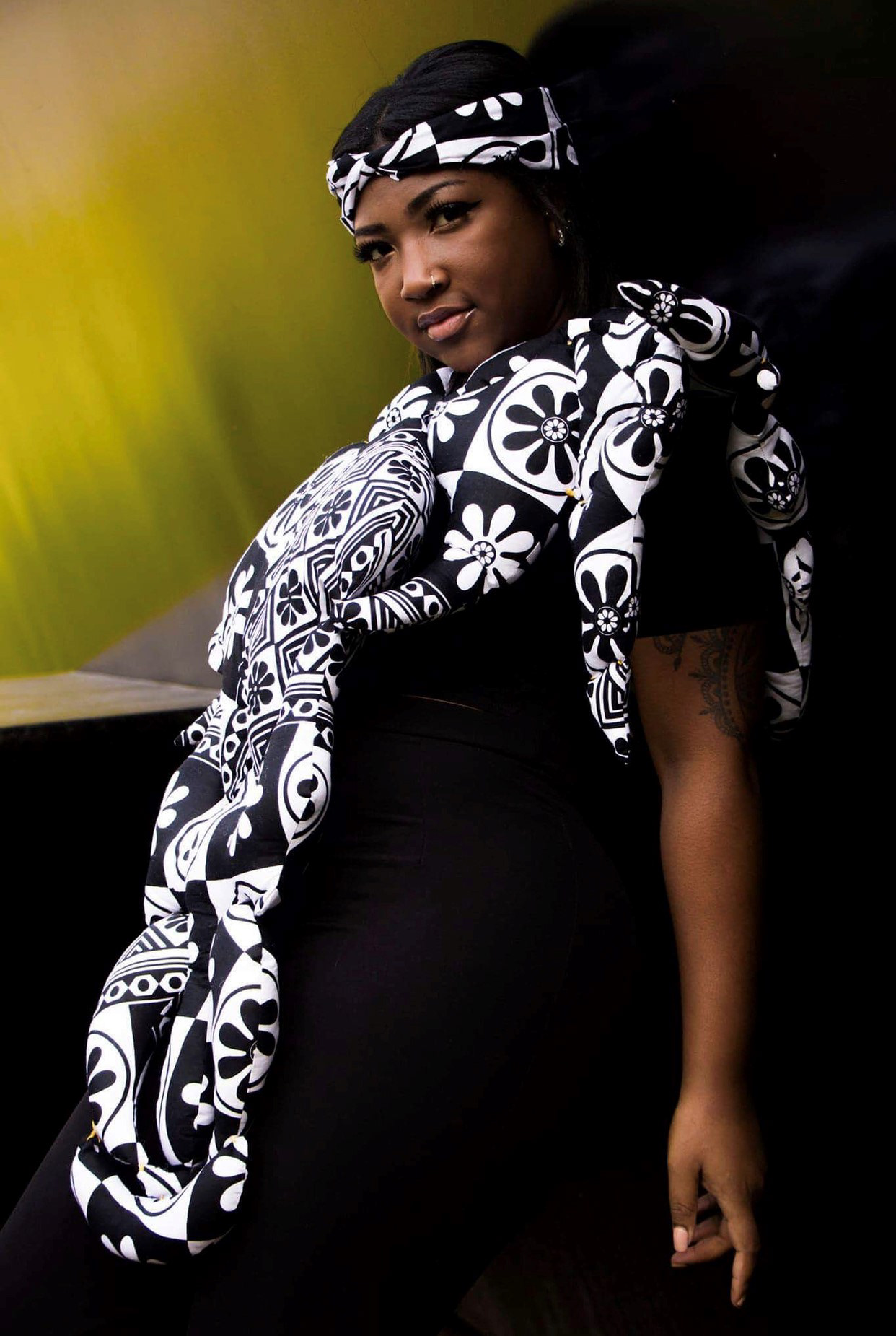 Eriana Hargrove, "Royal Princess", African textile prints, poly fill and embroidery floss
