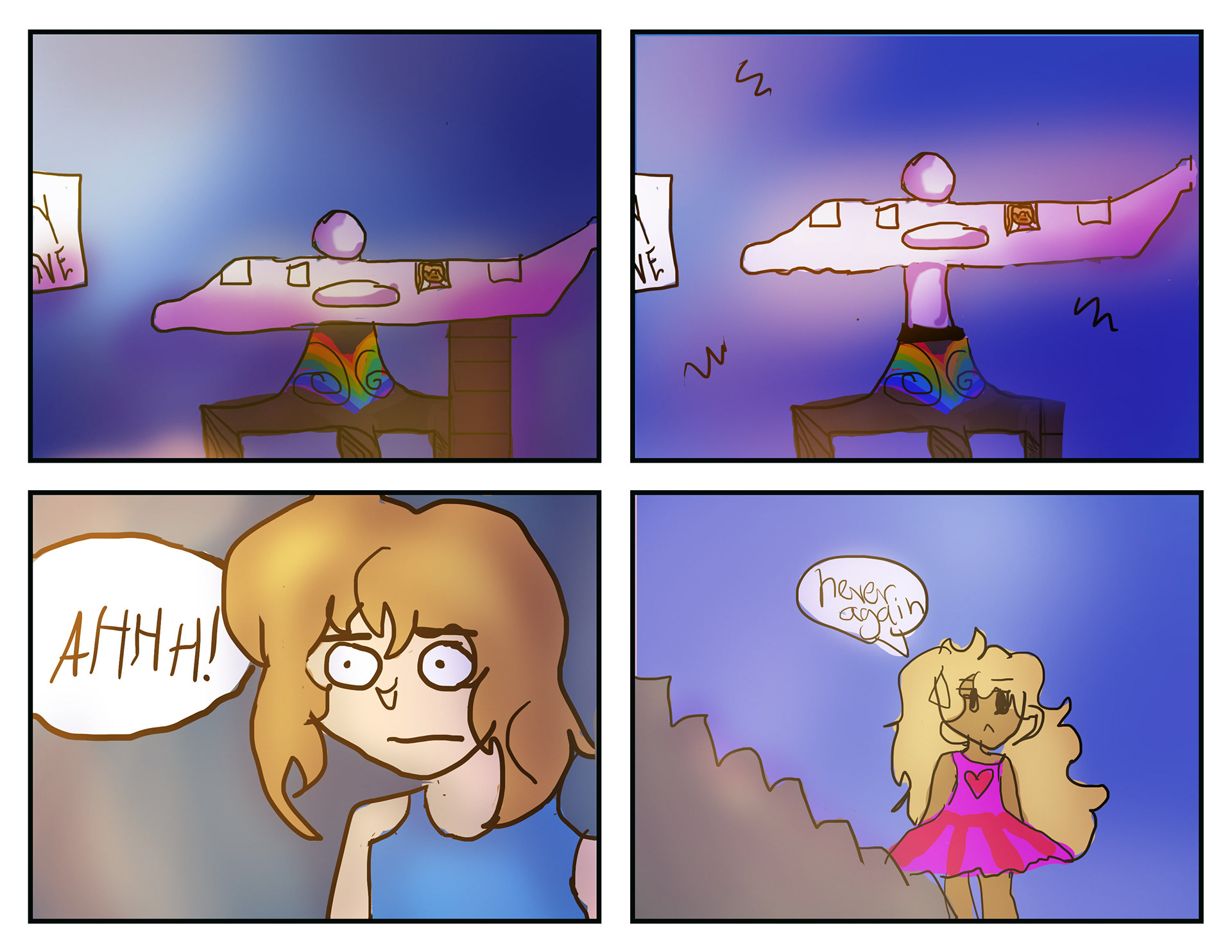 Cecilia Kvatchrelishvili,_"Plane Getaway" part 1, Photoshop, Webtoons and Storyboarding