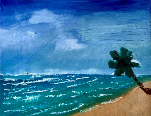Sumeet Chakravarti "Beach Side Retreat" Painting, Intermediate Painting Class
