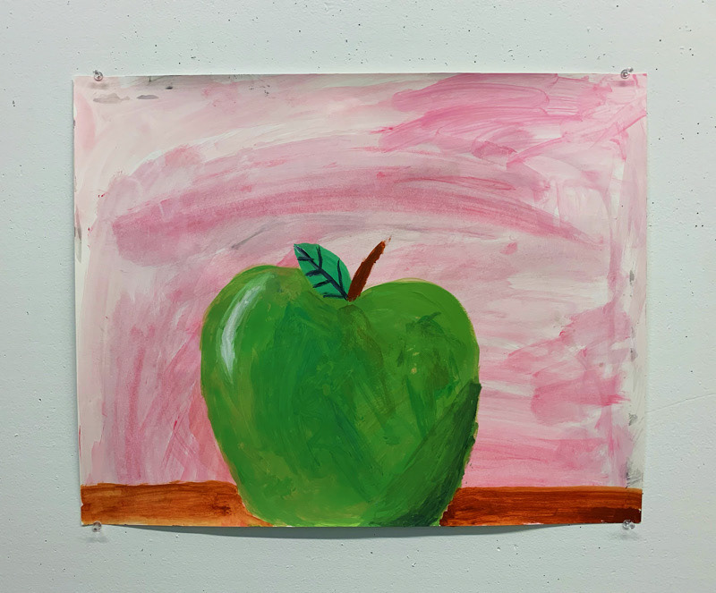 Charlotte Toth, "Apple", Acrylic on Paper, Beginning Painting