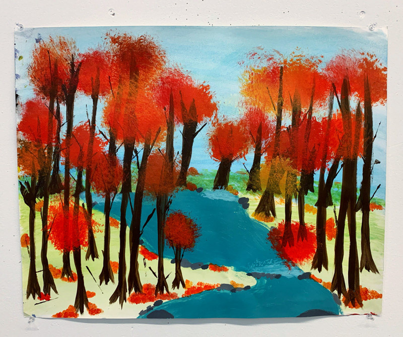 Michaela Kirkpatrick, "Autumn", Acrylic on Paper, Beginning Painting