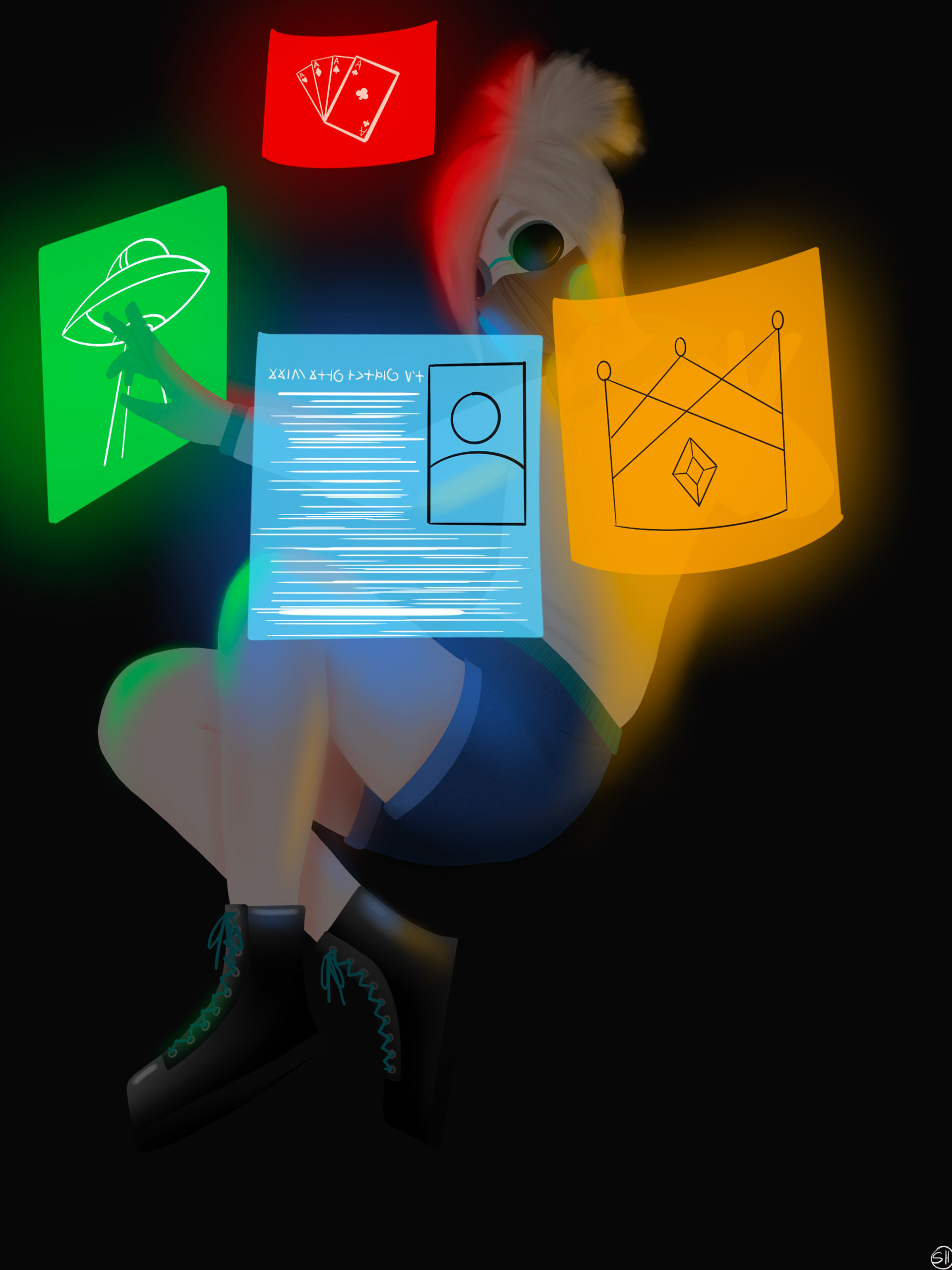 Sarah Harner, "Data Flow", Digital Art, Digital Illustration