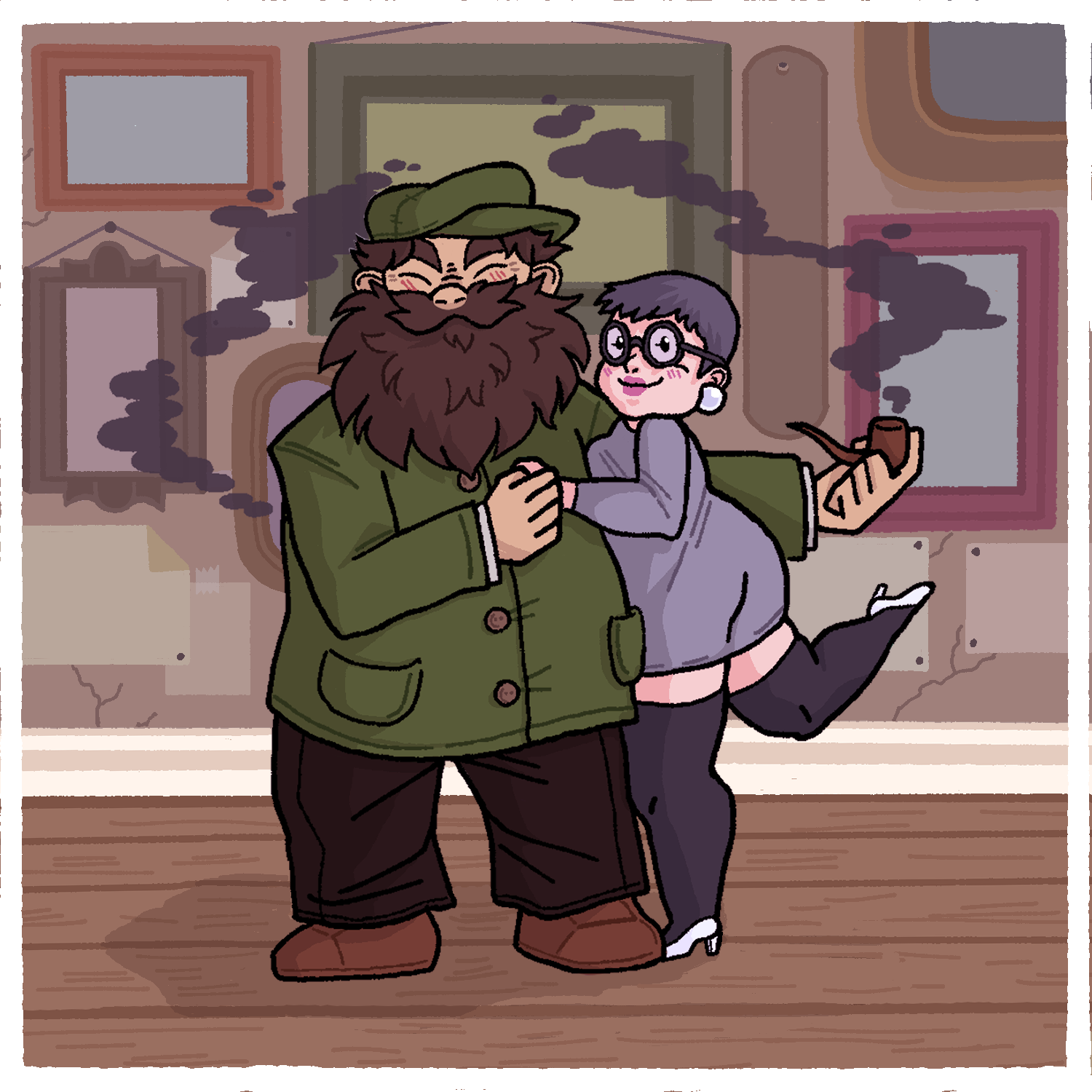 Emma Greenman "Dynamic Duo" Digital Art, Narrative Illustration and Visual Storytelling class