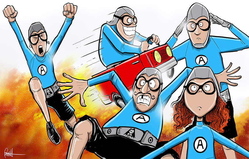 Len Peralta, "The Aquabats!", Digital Art, 11" x 17"