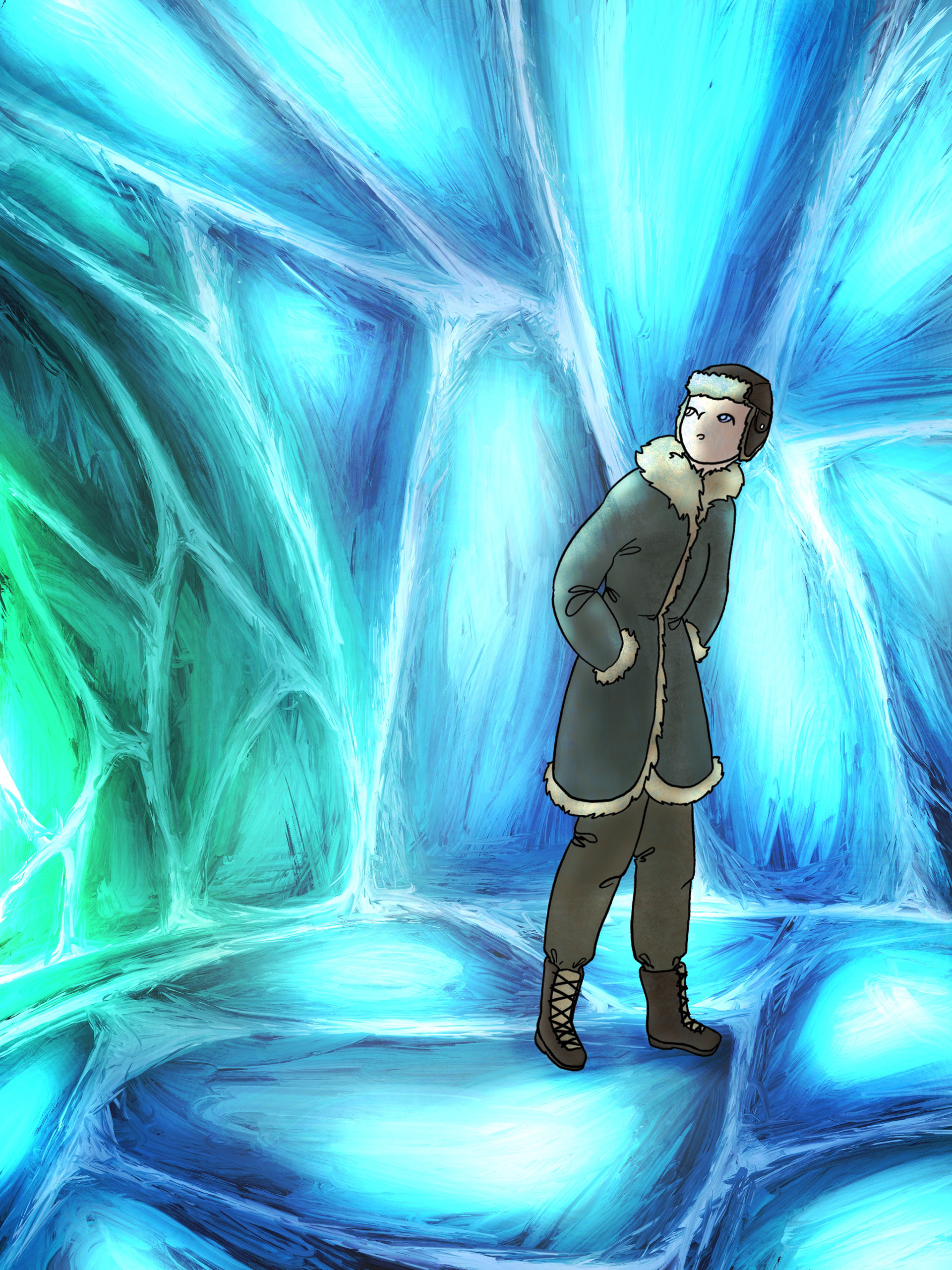 Carys Bowen, "In the Ice Cave", Digital Art, Character Illustration