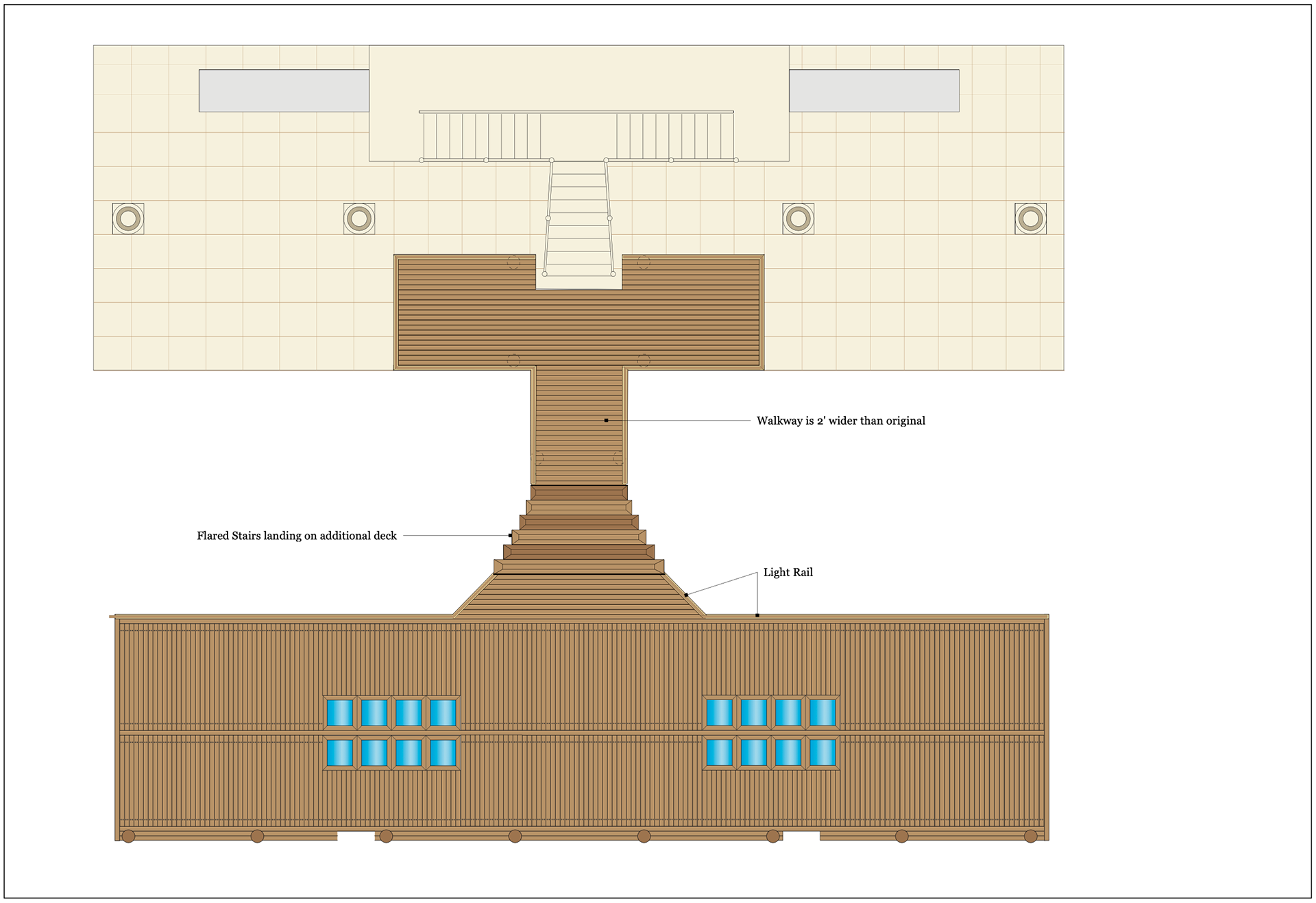 Dock (Can be Disassembled for Hurricane) Auto-Cad Design 
