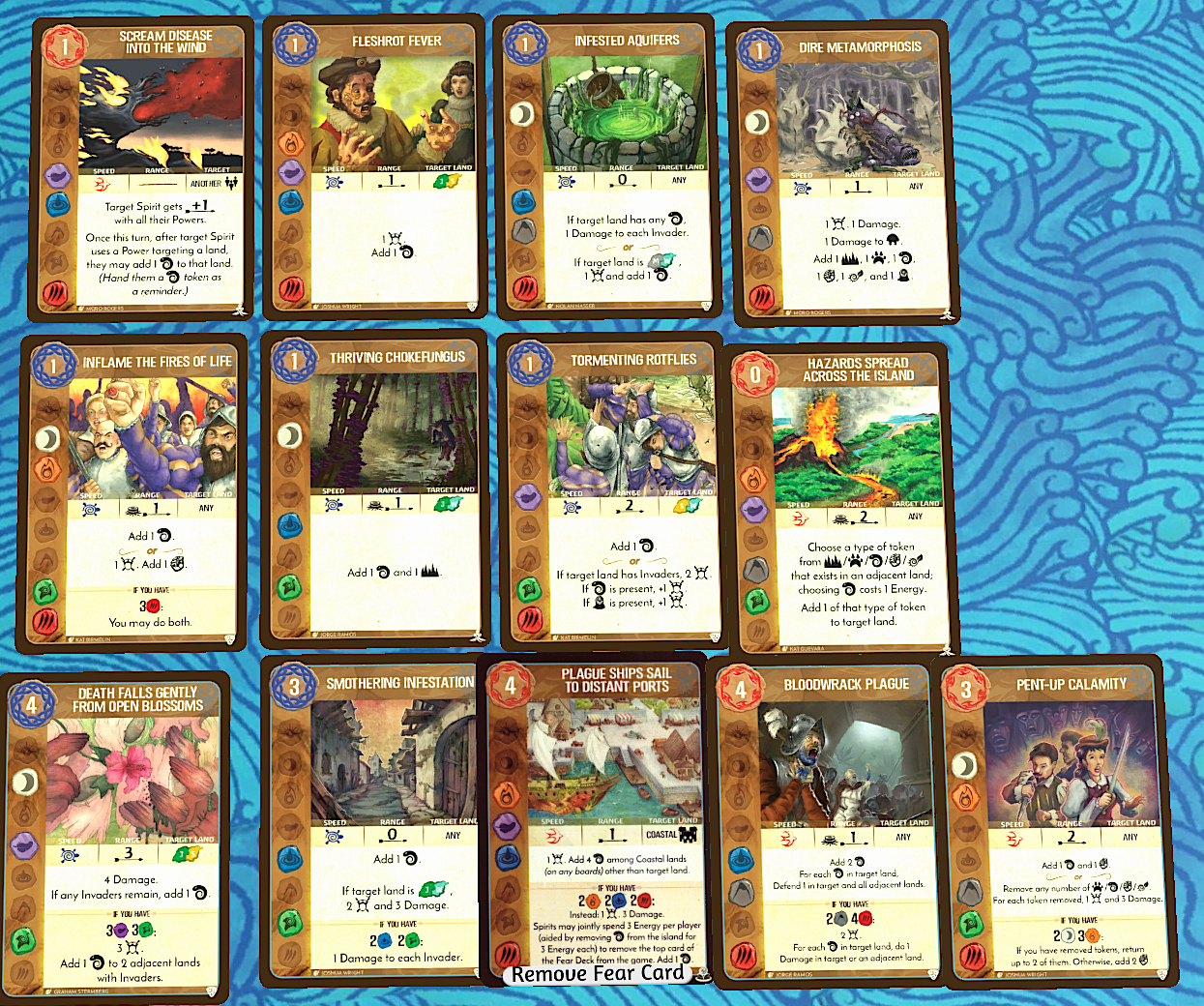 Collection of powers in the game with 'disease' token interaction that I gathered for research