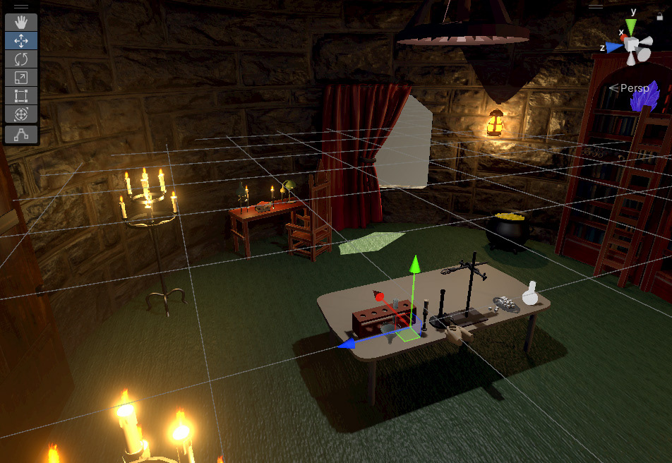 Tower scene after lighting setup