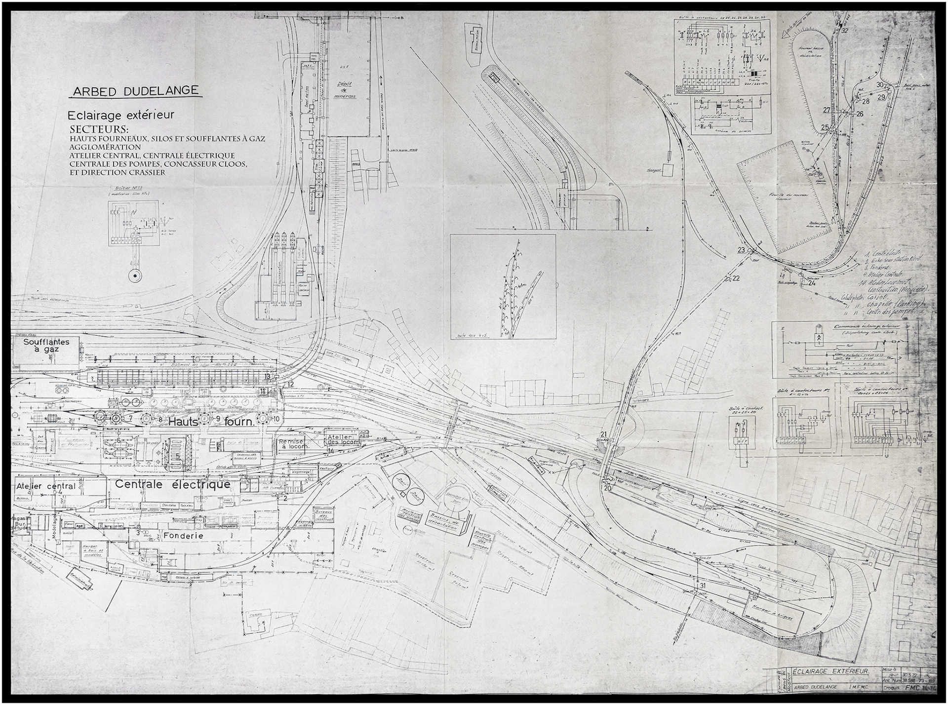 Secteur Sud de l'usine - Eclairage extérieur