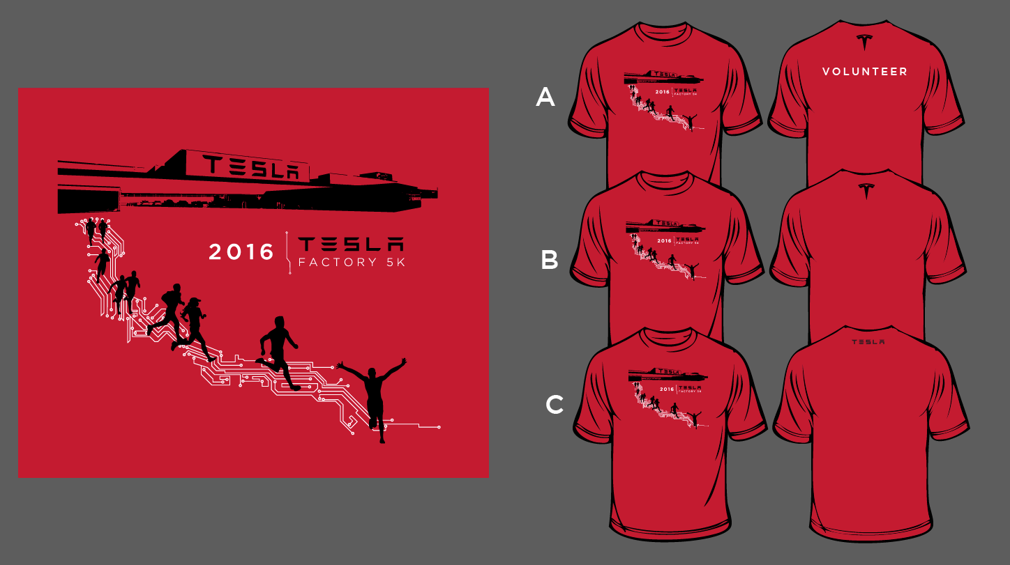 TShirt Design Options for Tesla
