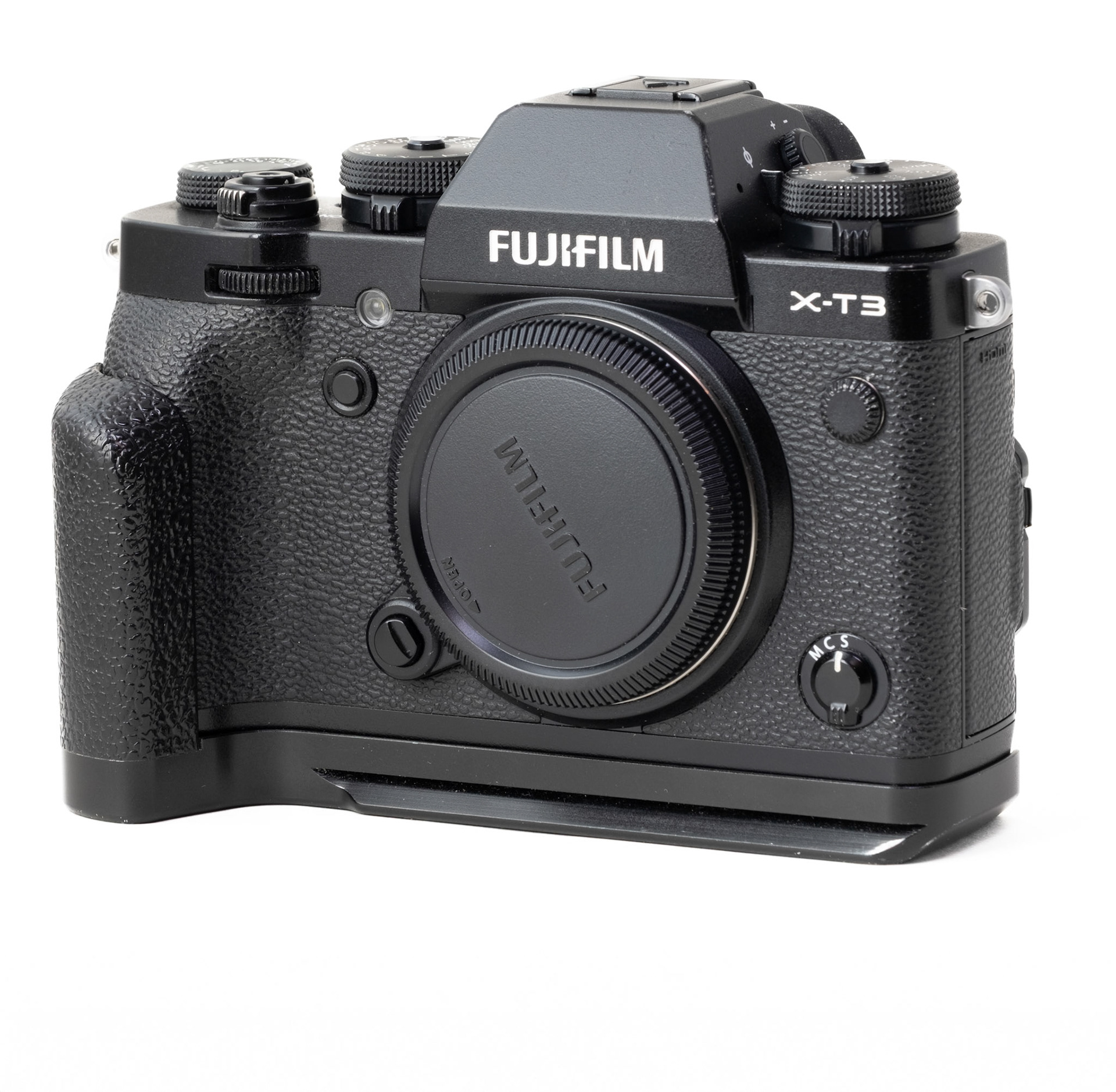 Min X-T3 med Neike håndgrebet, som jeg altid sad monteret på kameraet