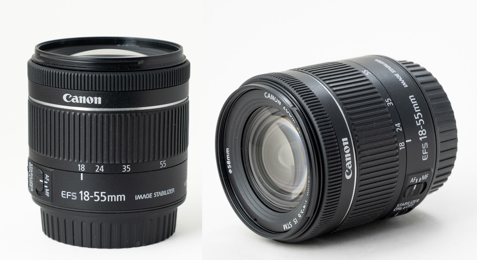 Canon Zoom EF-S 18-55 mm   1:4,5-5.6 STM. Kr. 950,-. Fejlfri kitlinse. Fungerer på Fuji X med Fringer mellemring.