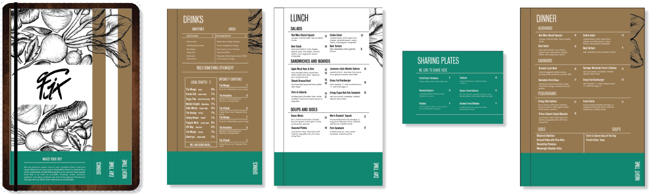 MENU BREAKDOWN