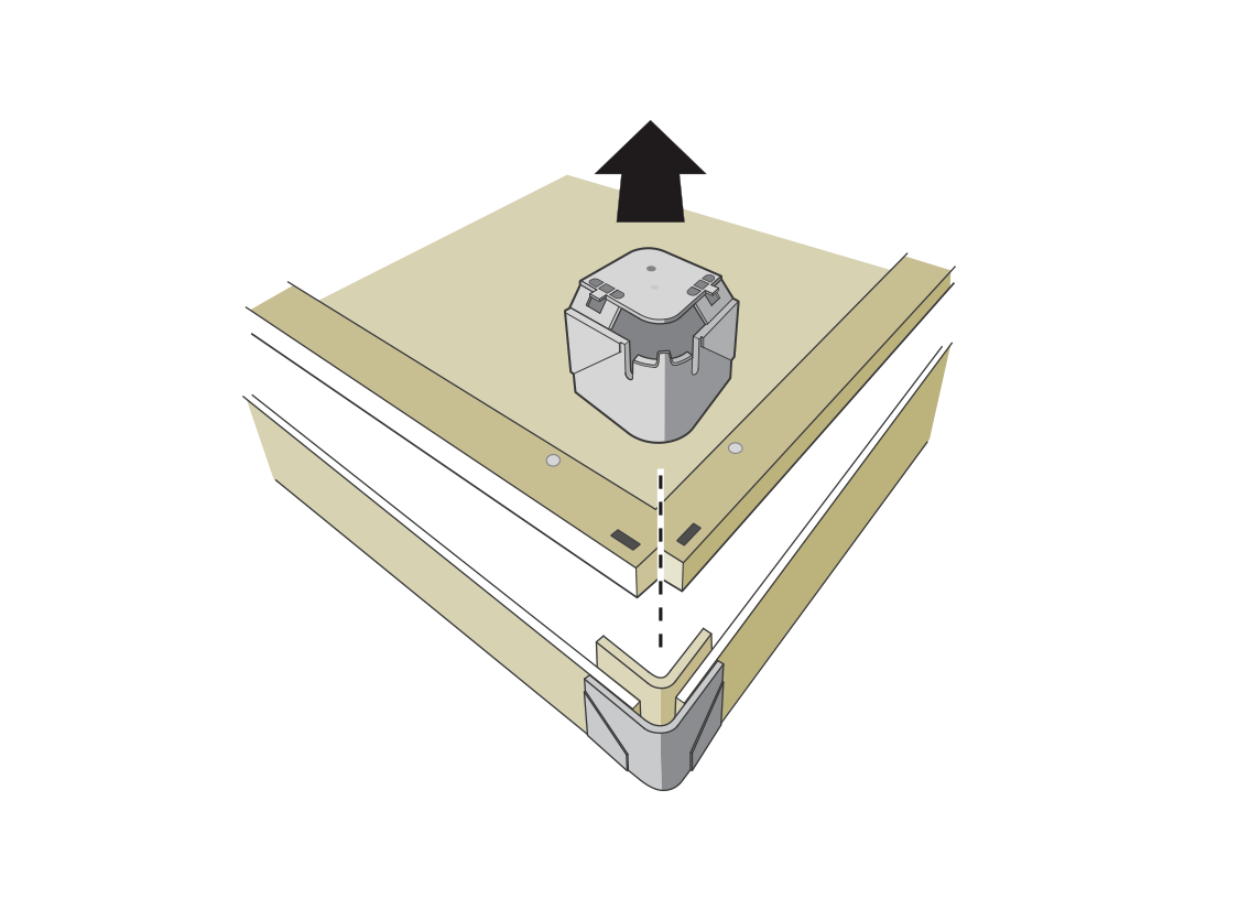 Remove corner hub