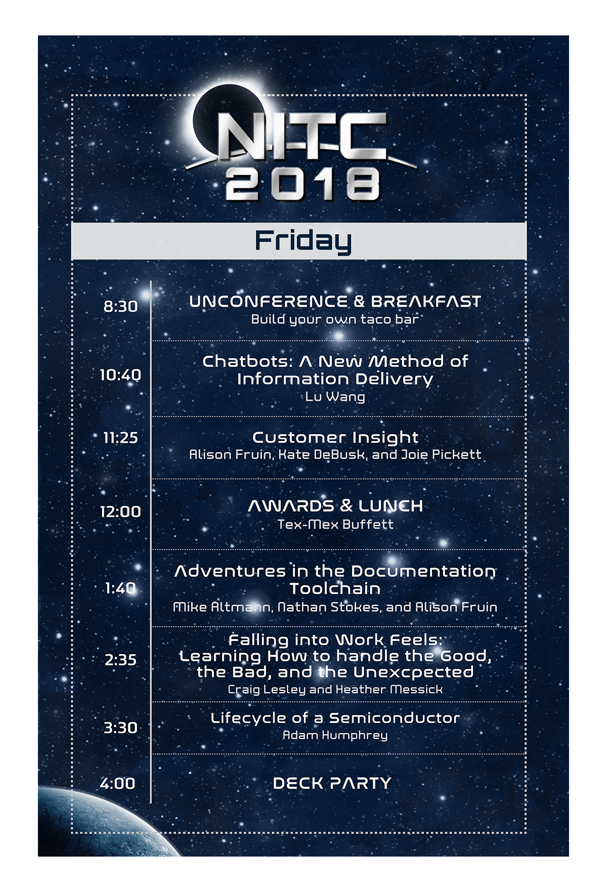 Day schedule poster