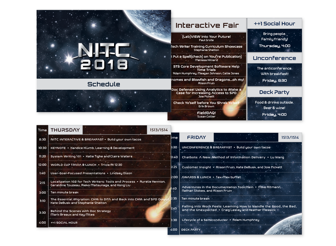 Intentionally silly, sci-fi themed schedule