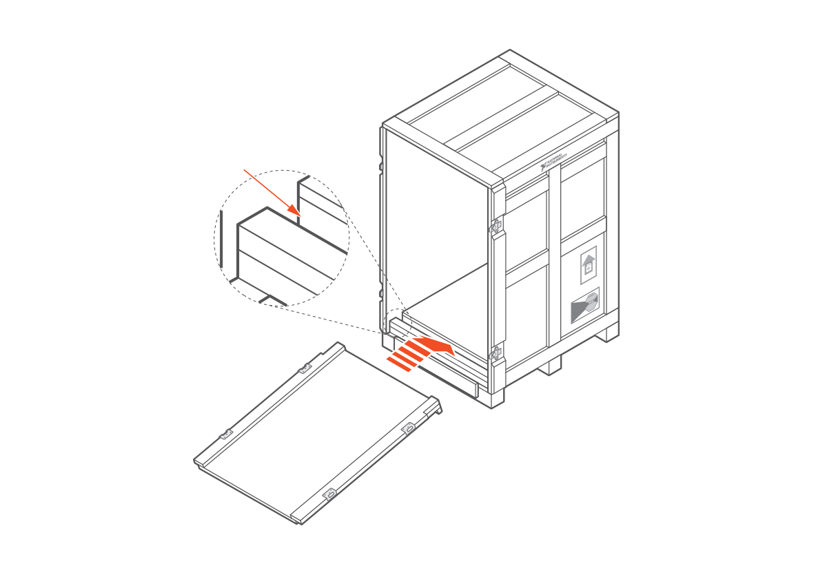Convert crate door to ramp