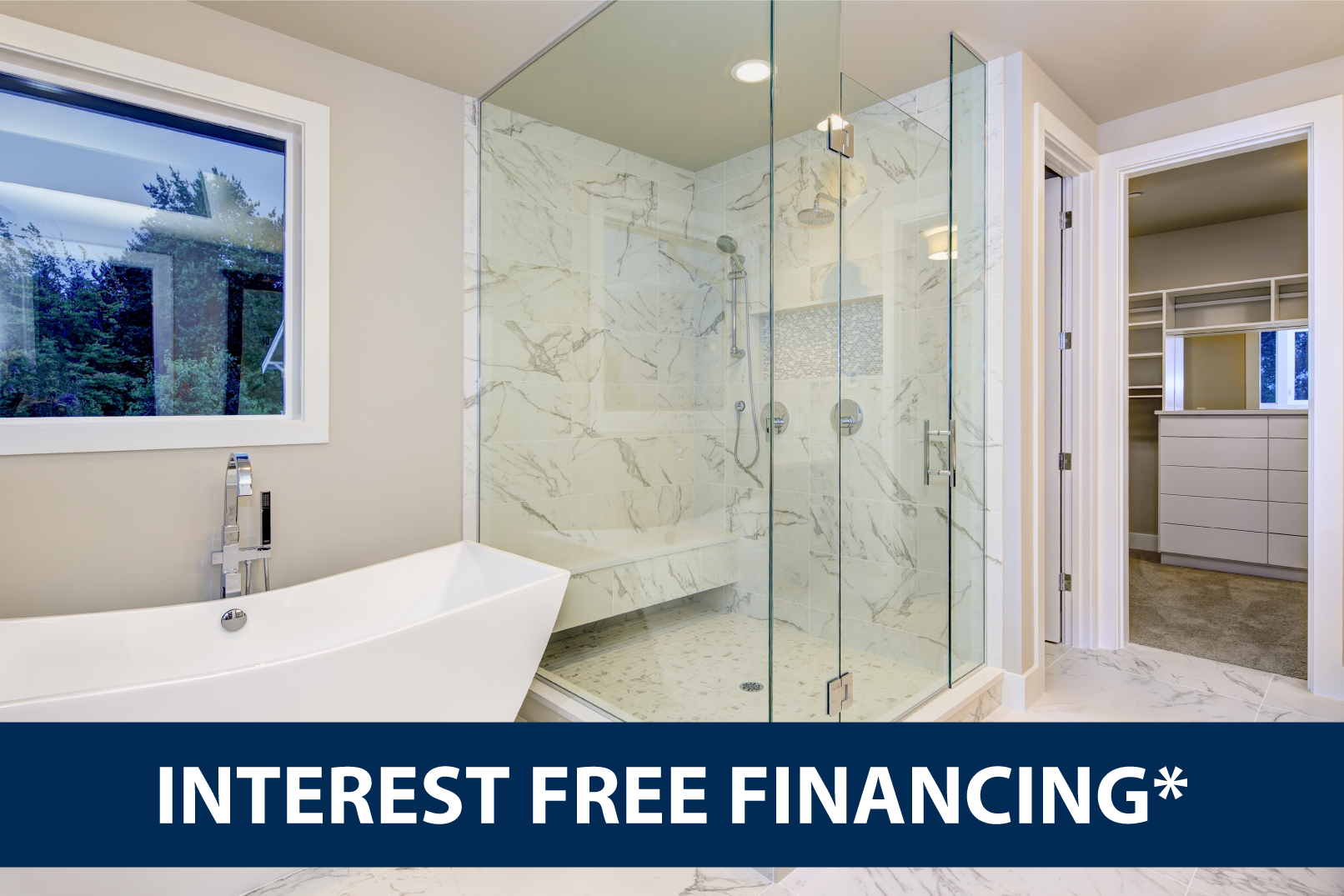 Interest free financing shower remodel