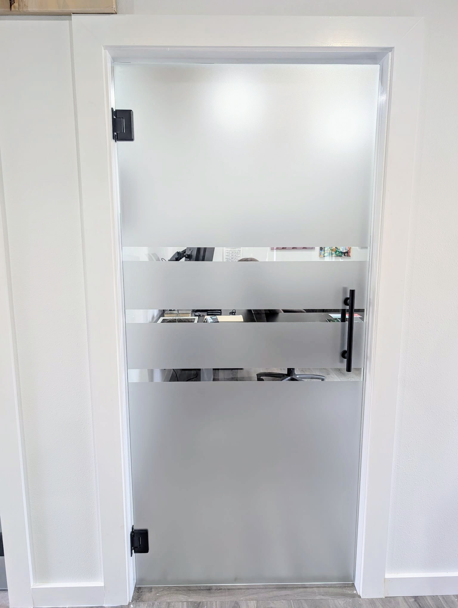 Interior Office Door with Privacy Band