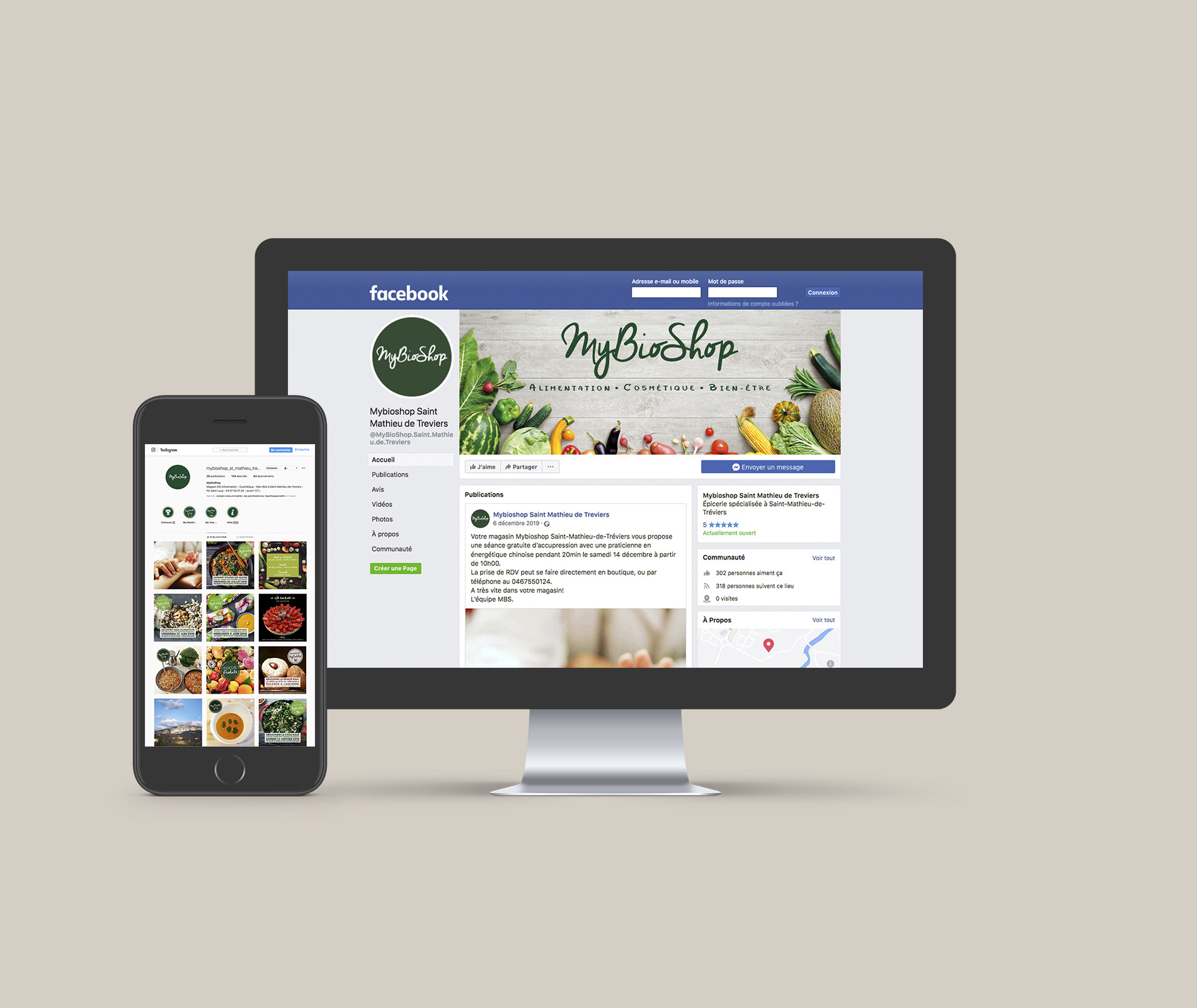 MyBioshop, magasin bio, réseaux sociaux