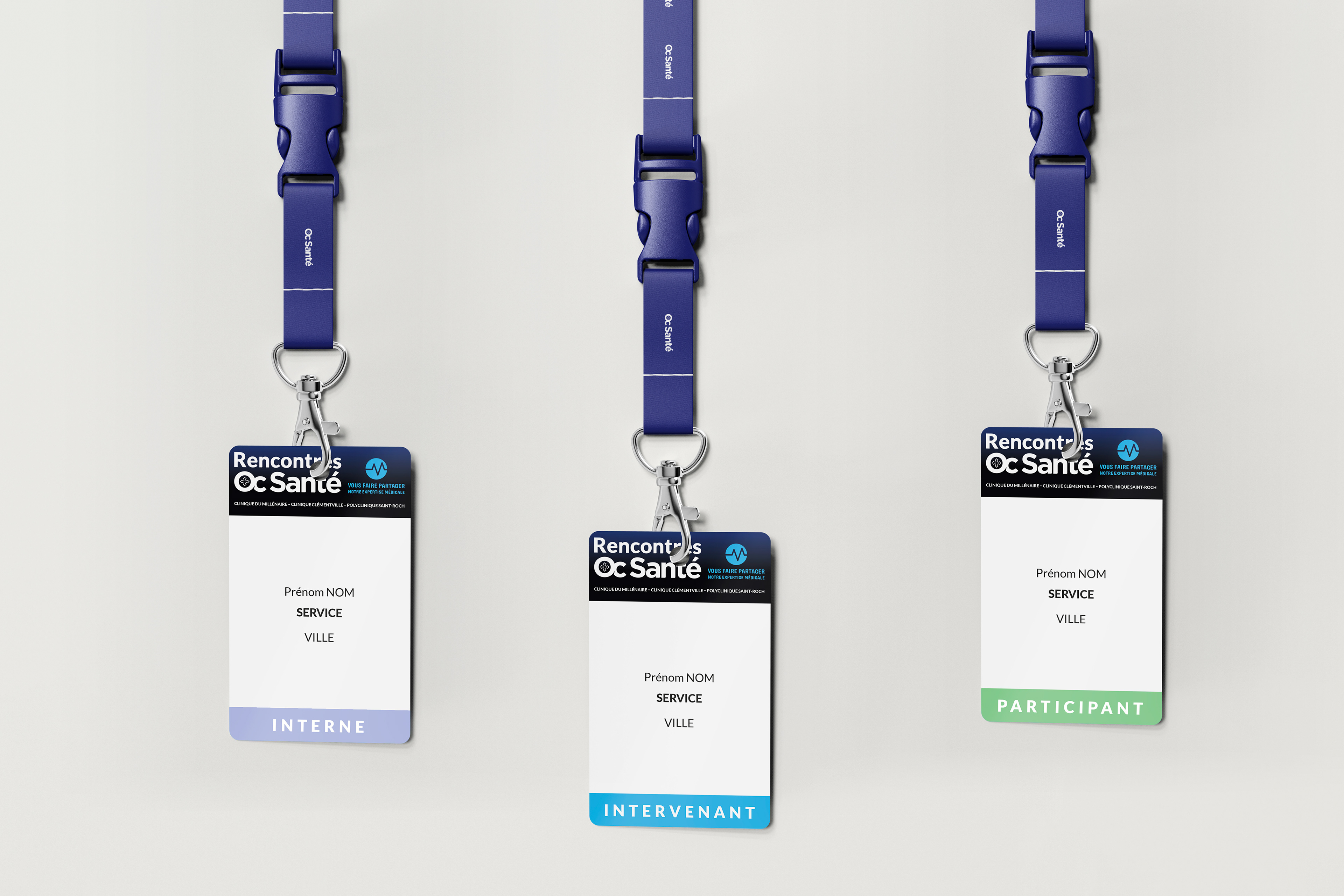 Rencontres Oc Santé, badges, symposium