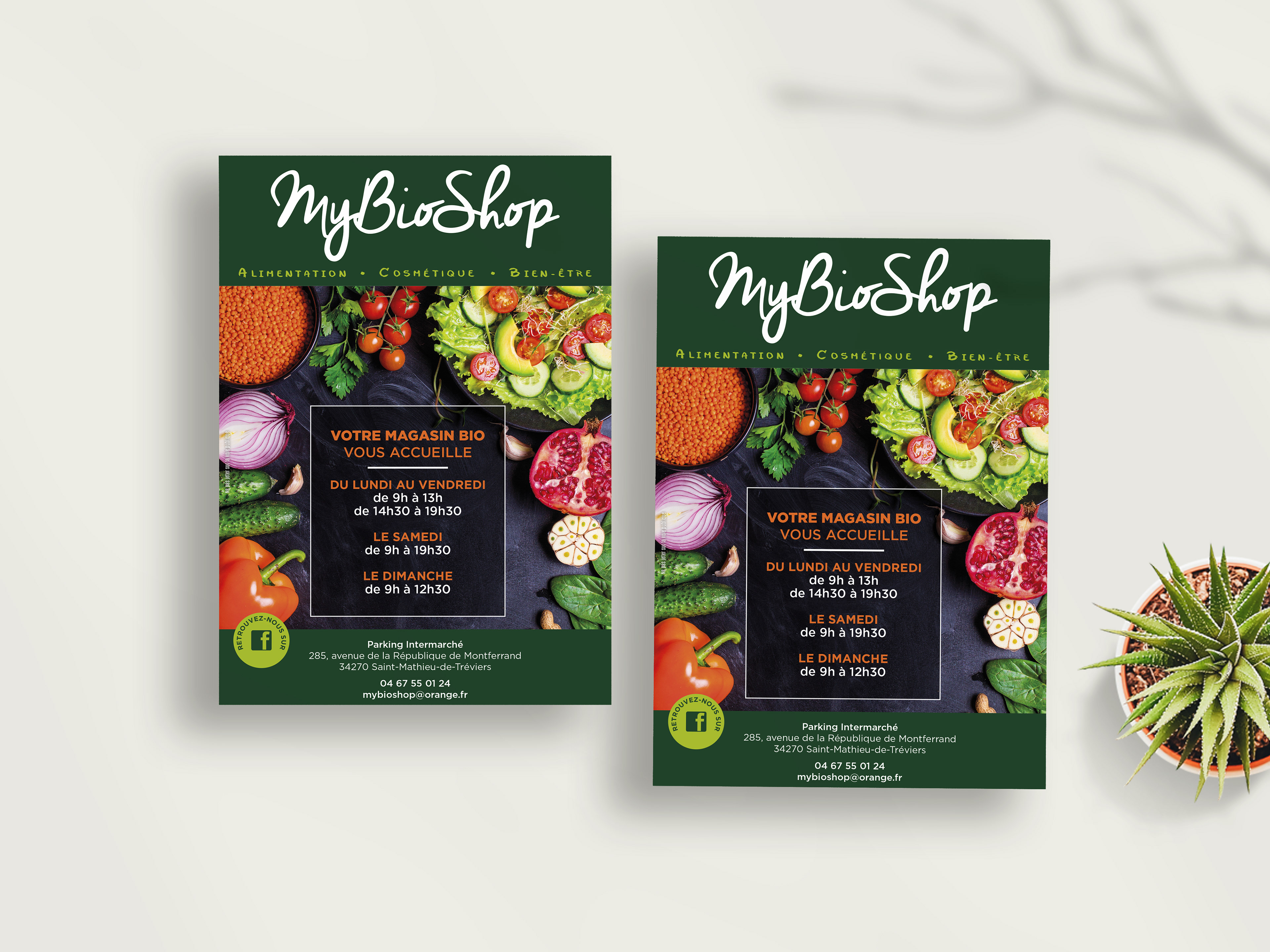 MyBioshop, magasin bio, campagne flyer