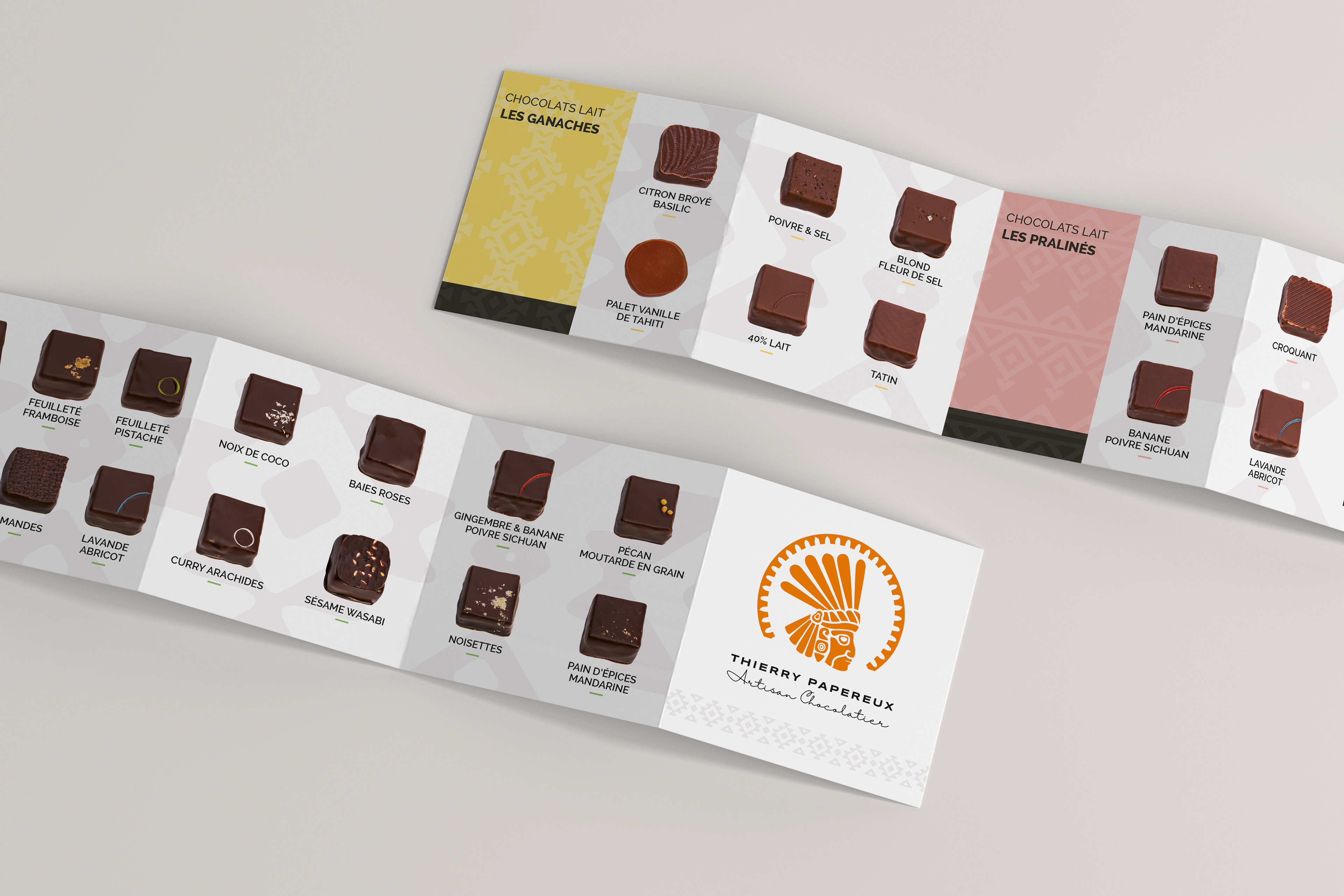 logo Thierry Papereux, chocolatier Montpellier, dépliant