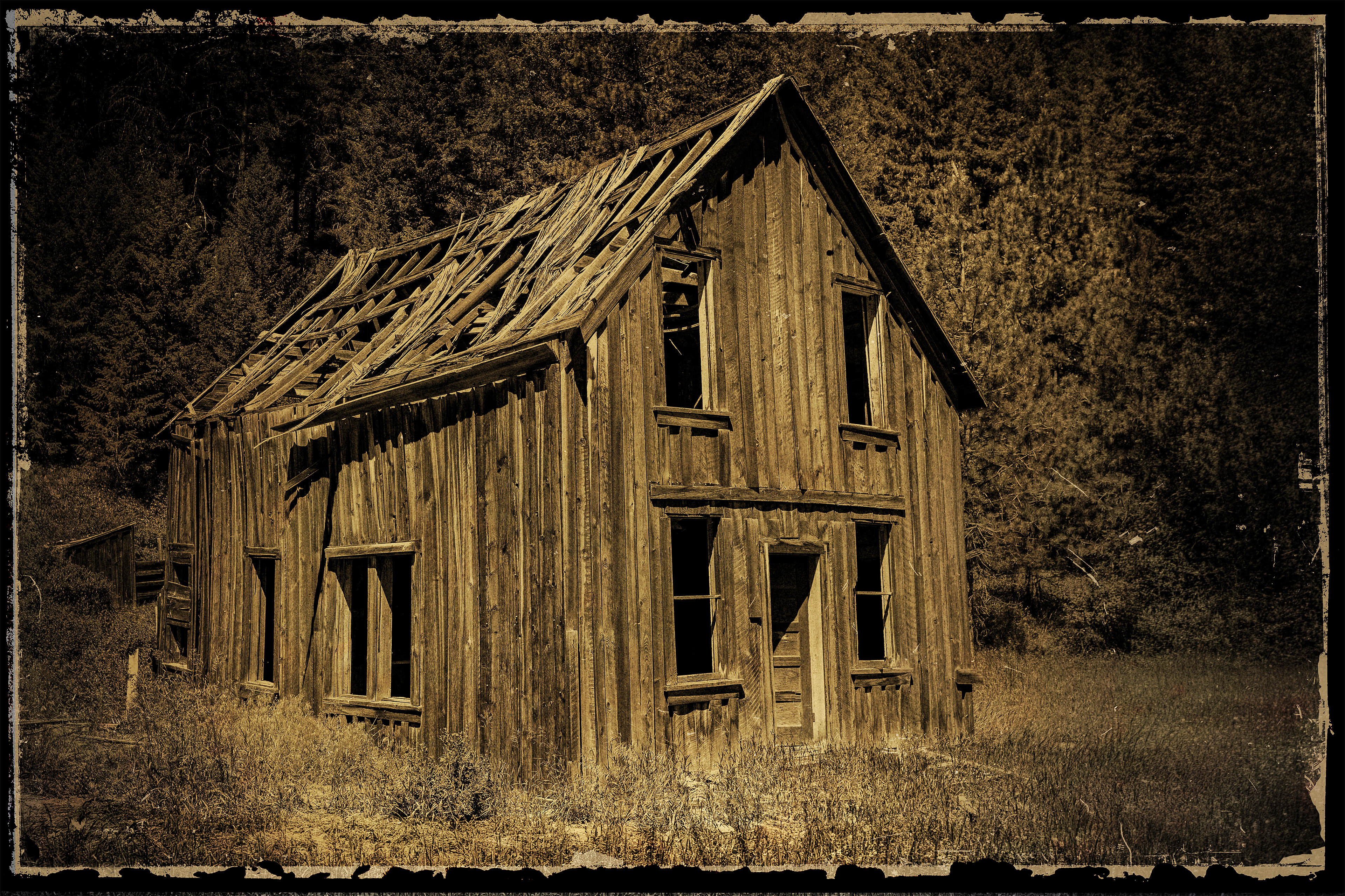 Photograph of old schoolhouse taken in Bodie Washington.