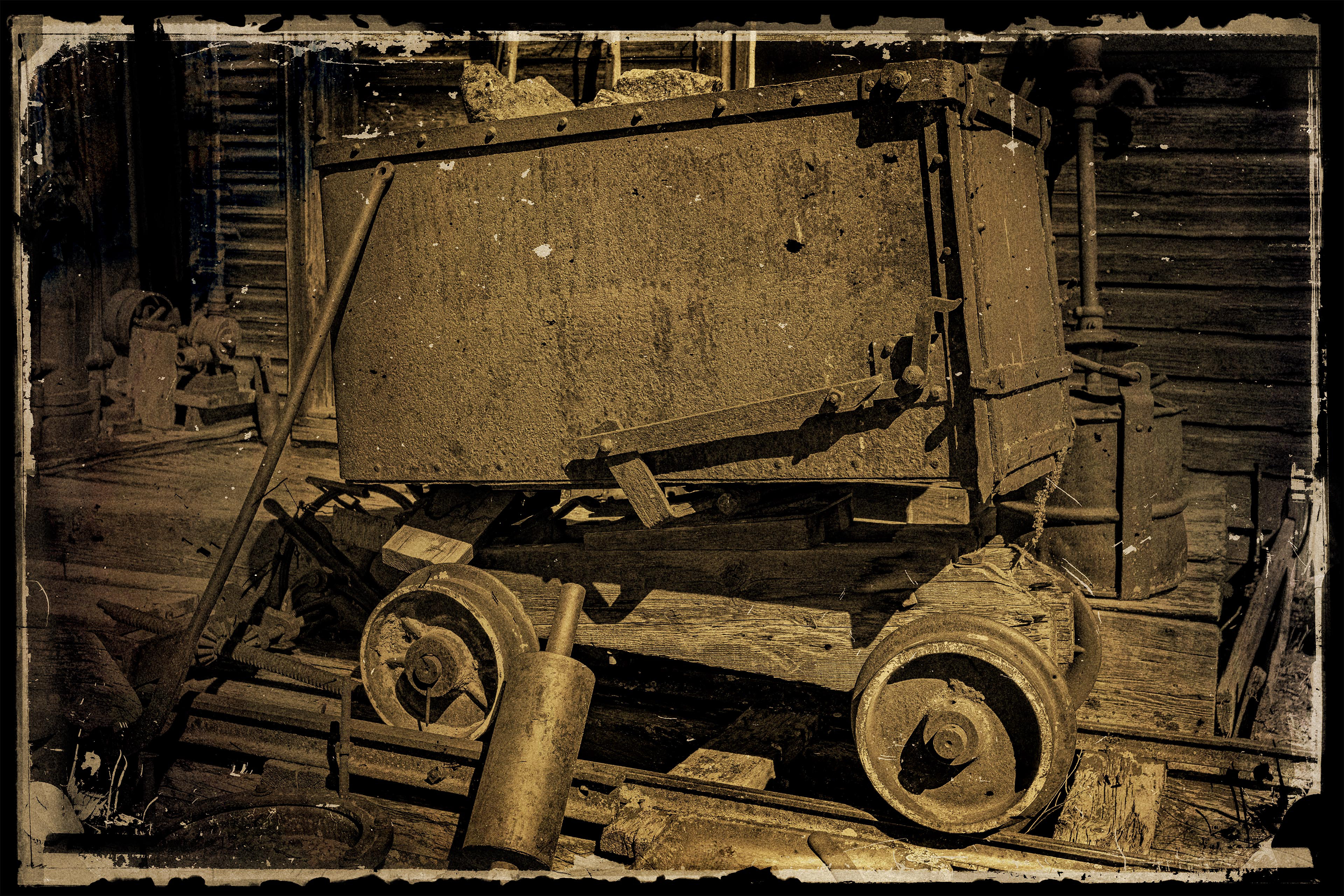 Photograph of old mining ore chart taken in Molson Washington. 