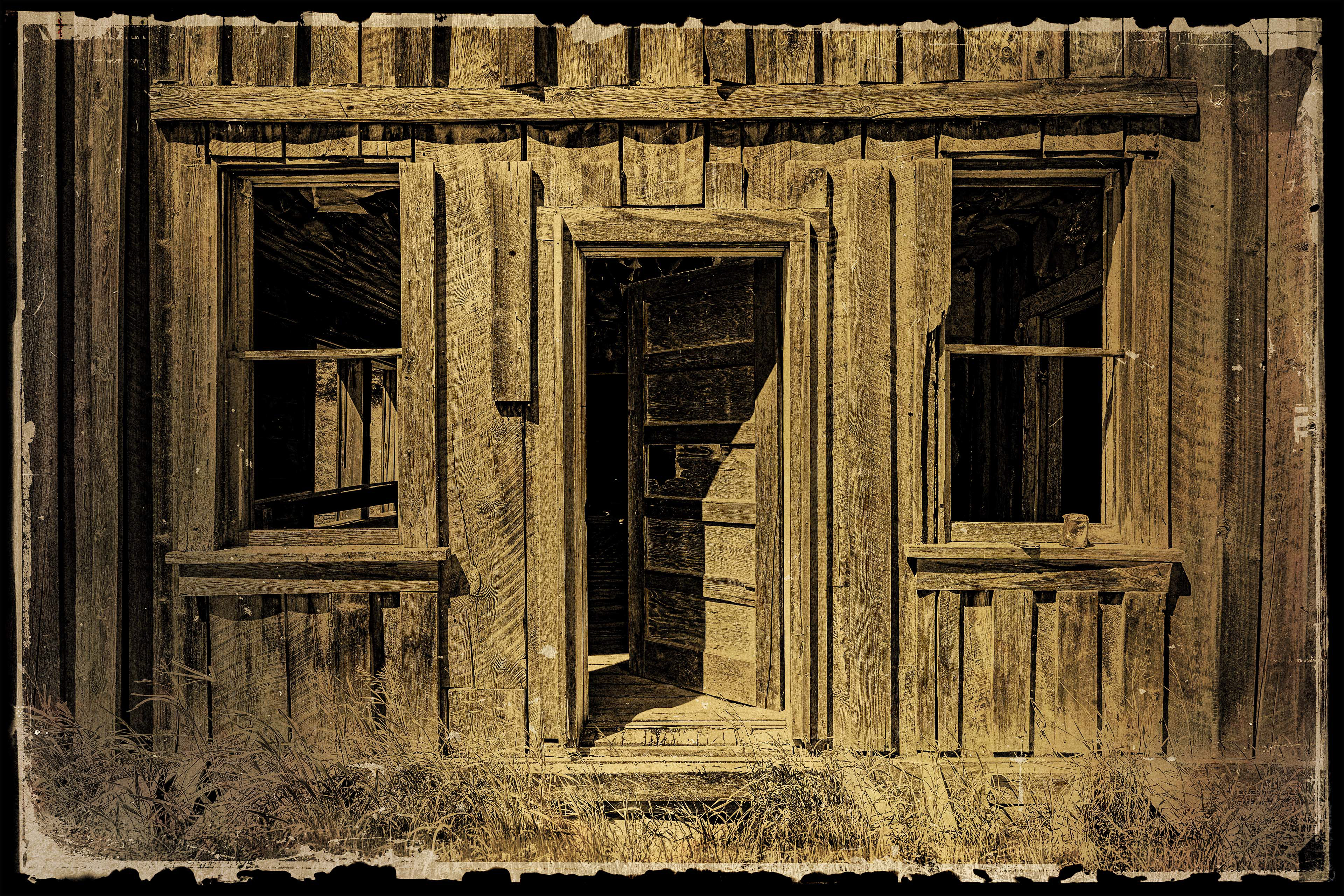 Photograph of old saloon entrance taken in Bodie Washington. 