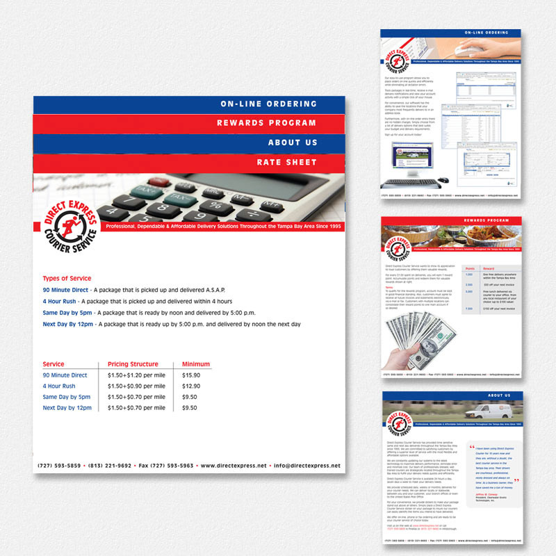 Sales Folder Collateral | Direct Express Courier Service