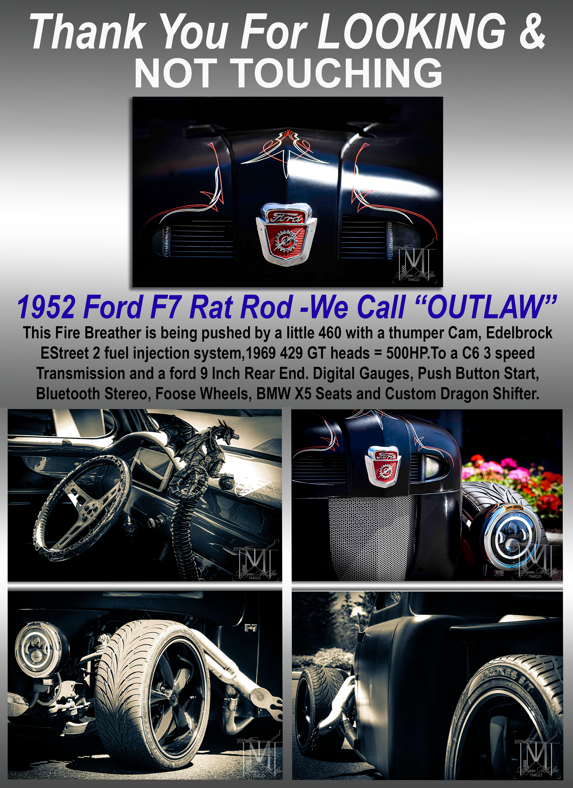 FTAS Mascot ~ 1952 Ford F7 Rat Rod. This project was one of my favorites! What a beauty!