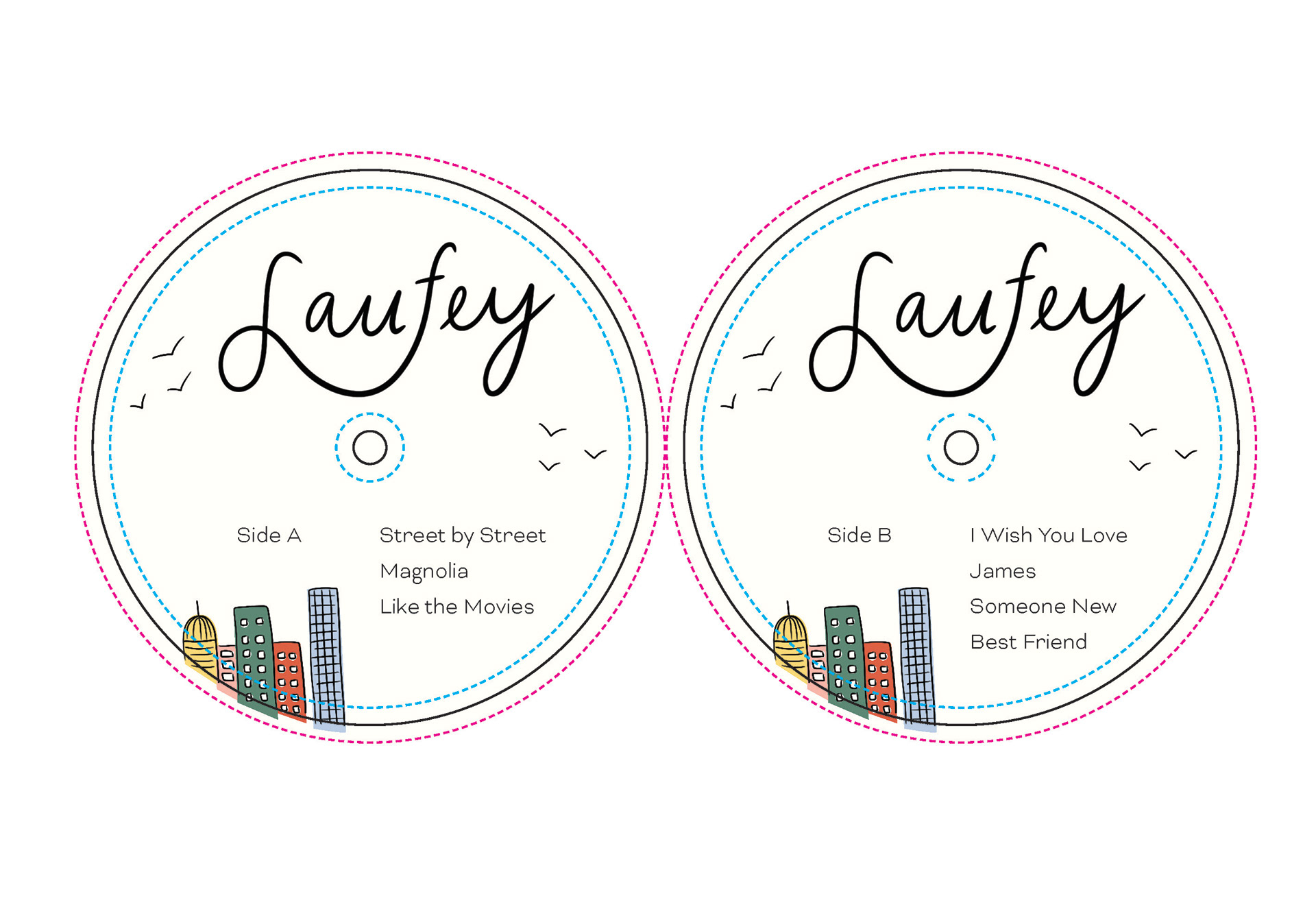 album label w/ dieline