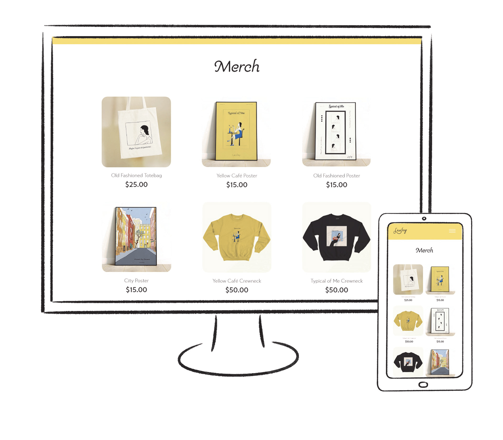 merch page