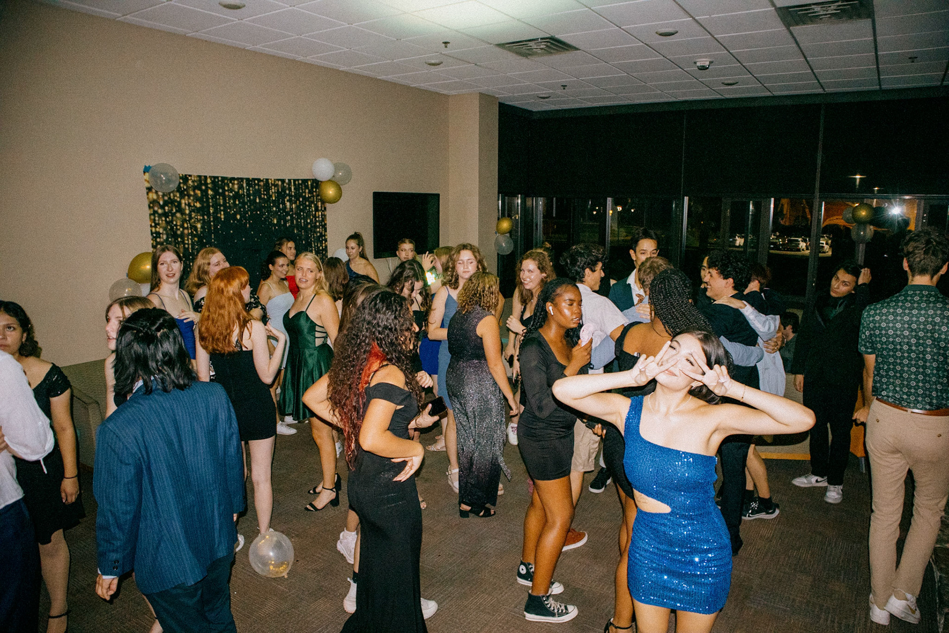 Kildahl Hall residents gathered in the lobby for the Fall Ball of all-time.