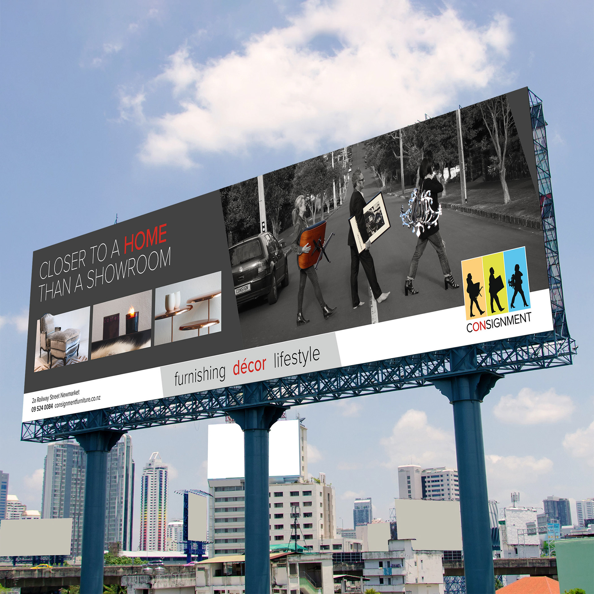 Consignment 12m x 3m billboard mock up