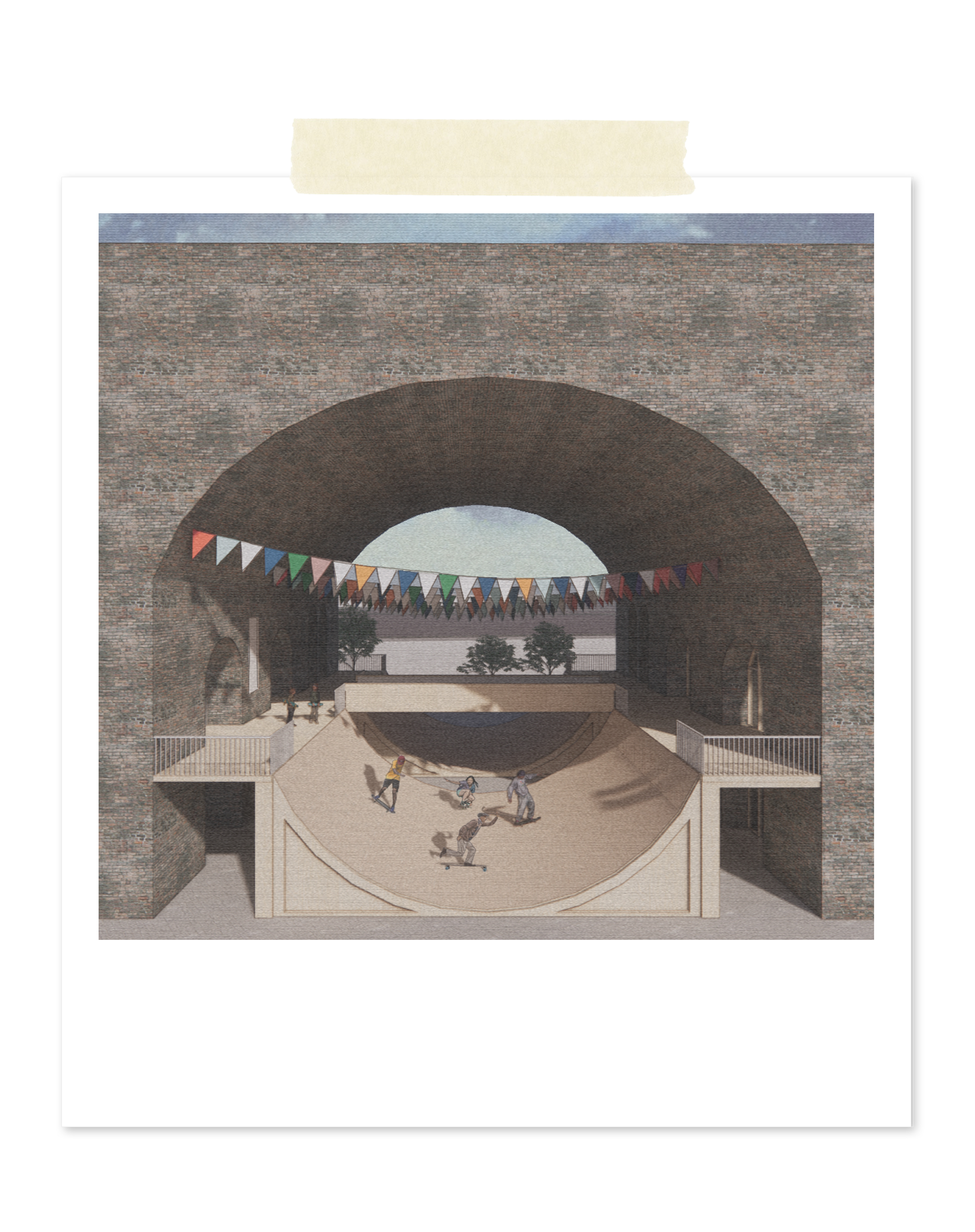 Mirrored Arch & Skatepark