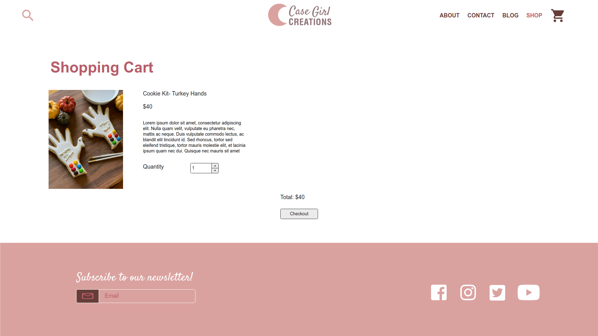 Shopping Cart Page Desktop