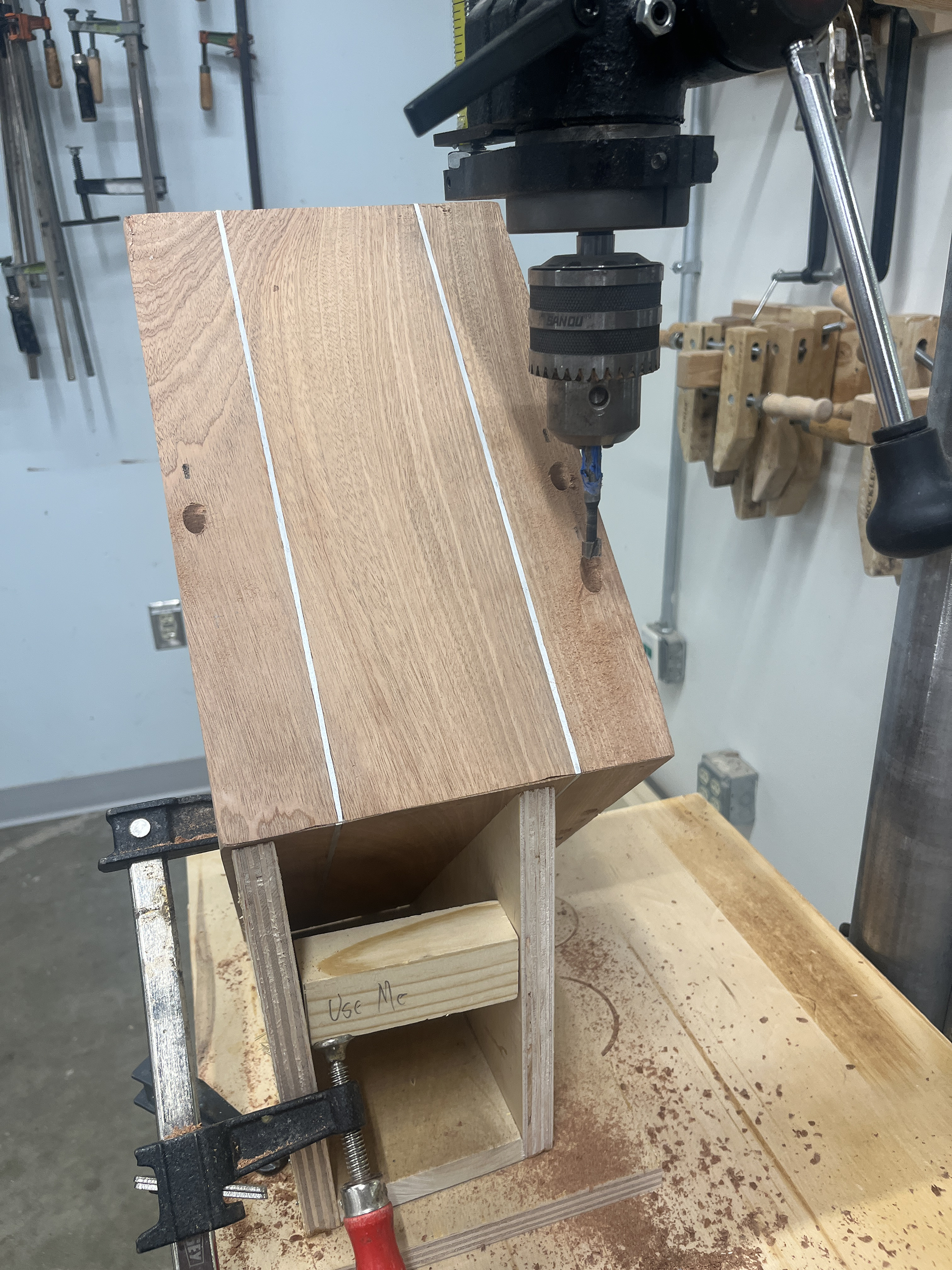drilling holes for metal dowels