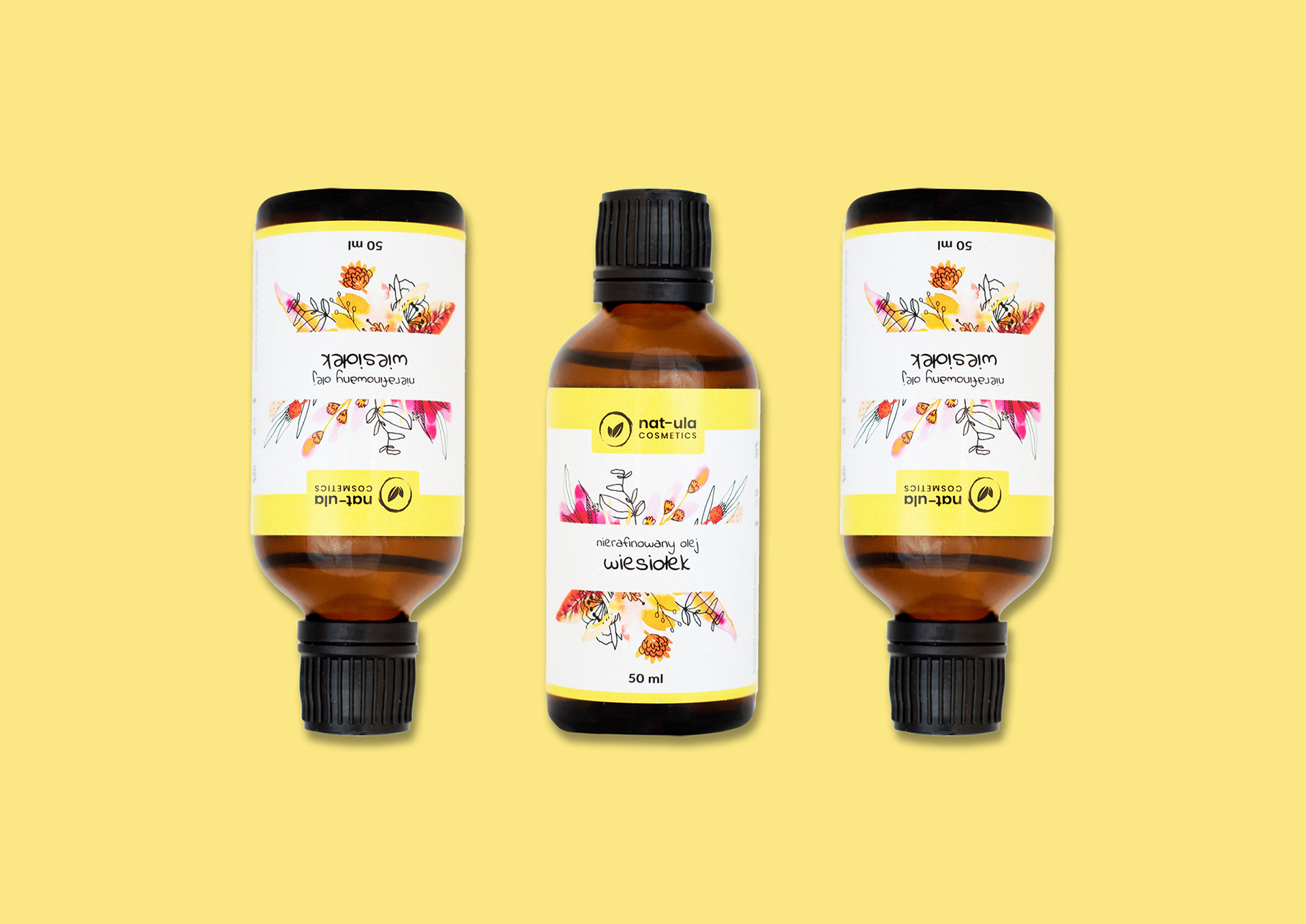 fotografia produktowa / packshot na kolorowym tle | kosmetyki naturalne nat-ula